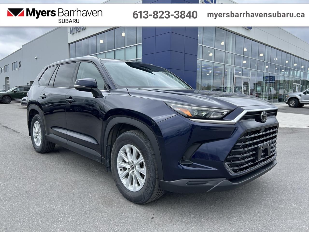 <b>Heated Seats,  Heated Steering Wheel,  Adaptive Cruise Control,  Power Liftgate,  Tow Equipment!</b><br> <br> This Toyota Grand Highlander is ready to give you the drive that best fits your lifestyle. This 2024 Toyota Grand Highlander is fresh on our lot in Nepean.<br> <br>This Grand Highlander has been engineered with a plethora of carefully thought-out convenience features to enhance every drive, regardless of the distance. The all-new exterior design features a look thats inviting from every angle and sets the tone for whats inside. Its larger silhouette is defined by sharp lines and bold surfaces with distinctive details all aroundfor a presence thats unmistakable.<br> <br>This SUV has 43,045 km. Its Blueprint in colour. It has an Automatic transmission and is powered by a 265HP 2.4L 4 Cylinder Engine. <br> <br> Our Grand Highlanders trim level is XLE. Standard features for this Grand Highlander XLE include heated front seats, a heated steering wheel, SofTex synthetic leather upholstery, third-row seating, adaptive cruise control, and a power liftgate for rear cargo access. Infotainment needs are met by a 12.3-inch Toyota Multimedia system with wireless Apple CarPlay and Android Auto, with Toyota Assistant and Connect Services. Safety features include blind spot monitoring, pre-collision avoidance, lane departure warning, lane keeping assist, and evasive steering assist. This vehicle has been upgraded with the following features: Heated Seats, Heated Steering Wheel, Adaptive Cruise Control, Power Liftgate, Tow Equipment, Blind Spot Monitoring, Lane Departure Warning.<br> <br>To apply right now for financing use this link: <a href=https://www.myersbarrhavensubaru.ca/quick-approval/ target=_blank>https://www.myersbarrhavensubaru.ca/quick-approval/</a><br> <br/><br><br> The Myers name has been synonymous with first-rate automotive service and products for over 80 years in Ottawa; we are happy to welcome you here to <b> Myers Barrhaven Subaru </b> the unbeatable Subaru dealer in Ottawa and the National Capital Region. Serving drivers as the premier Subaru dealership near Kanata, Orléans, Gatineau, QC and Vanier region, we offer a wide range of new and used offerings from Subaru. If youre in the market for a full range of Subaru cars and Subaru SUVs for sale in Ottawa. </br> o~o