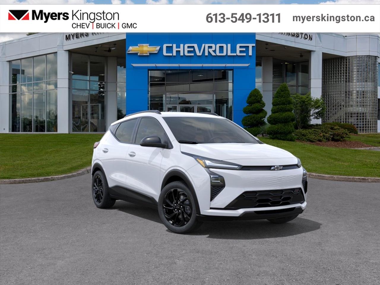 <b>Cooled Seats,  Heated Steering Wheel,  Adaptive Cruise Control,  Park Assist!</b><br> <br> The 2027 Chevrolet Bolt stands out with its updated front and rear design, featuring sharp lighting accents and a confident, city-friendly silhouette.<br> <br>On the outside, the 2027 Chevrolet Bolt presents a sleek and matured look, highlighted by a streamlined profile that glides through the air. Inside, the cabin has been thoughtfully overhauled to feel airy and open, featuring a sophisticated column-mounted shifter and high-quality materials that elevate the daily commute. With its perfect blend of eye-catching style, a tech-rich interior, and a reputation for being the ultimate companion for modern life, the Bolt is the clever choice for those ready to embrace the future of driving.<br> <br>This Summit White SUV has an Automatic transmission. <br> <br> Our Bolts trim level is RS. The interior offers a premium experience with durable Evotex seat trim, multi-colour ambient lighting, and a flat-bottom wrapped steering wheel for a more athletic feel. Comfort is prioritized through heated and ventilated front seats, an 8-way power driver adjuster, and a heated steering wheel to ensure a pleasant cabin environment in any season. The high-tech cockpit revolves around an 11.3-inch diagonal display with Google Built-In compatibility, 5G connectivity, and a crisp 11-inch driver information centre for seamless navigation and media control. Your safety is managed by a sophisticated suite of active technologies, including Blind Zone Steering Assist, Intersection Automatic Emergency Braking, and the Safety Alert Seat for enhanced situational awareness. This vehicle has been upgraded with the following features: Cooled Seats, Heated Steering Wheel, Adaptive Cruise Control, Park Assist.<br><br> <br>To apply right now for financing use this link: <a href=https://www.taylorautomall.com/finance/apply-for-financing/ target=_blank>https://www.taylorautomall.com/finance/apply-for-financing/</a><br> <br/>Total rebate of $2300 is reflected in the price. Incentives expire 2026-08-31. See dealer for details. <br><br>HST, licensing, and Federal luxury tax (if applicable) are extra. <br><br> Come by and check out our fleet of 60+ used cars and trucks and 180+ new cars and trucks for sale in Kingston.  o~o