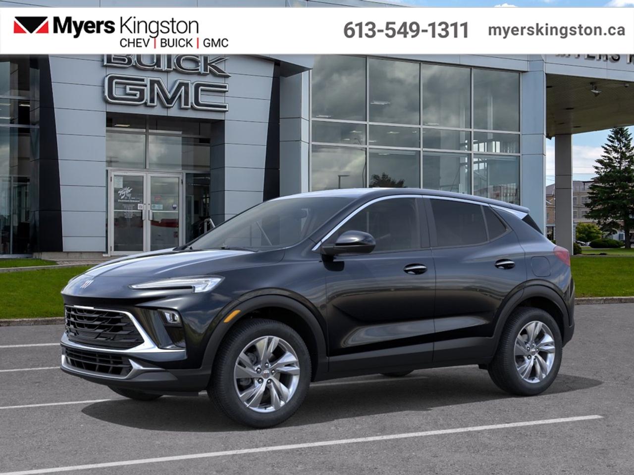 <b>Heated Seats, Heated Steering Wheel, Remote Start, Lane Keep Assist, Lane Departure Warning, Apple CarPlay, Android Auto</b><br> <br> With crisp body lines, a streamlined stance, and a distinctively athletic tone, this Buick Encore GX offers style that stands out.<br> <br>This intelligently engineered Encore GX is ready to hit the road with versatile seating and cargo, stunning style, and an adventurous spirit. This SUV can fit your life, fit into your life, and help you find where you fit in all in one drive. With efficient power delivery and an engaging infotainment system, even the longest trips are made fun. For the evolution of the luxury family SUV, look no further than this Buick Encore GX.<br> <br>This Ebony Twilight Metallic SUV has an Automatic transmission. <br> <br> Our Encore GXs trim level is Preferred AWD. This Encore GX in the Preferred trim rewards you with great standard features such as heated front seats, a heated steering wheel, remote engine start, and an 11-inch touchscreen with wireless Apple CarPlay and Android Auto. Safety features include lane change alert with side blind zone alert, lane keep assist with lane departure warning, forward collision alert, and front pedestrian braking.<br><br> <br>To apply right now for financing use this link: <a href=https://www.taylorautomall.com/finance/apply-for-financing/ target=_blank>https://www.taylorautomall.com/finance/apply-for-financing/</a><br> <br/>0% financing for 36 months. 3.99% financing for 84 months. Incentives expire 2026-06-01. See dealer for details. <br><br>HST, licensing, and Federal luxury tax (if applicable) are extra. <br><br> Come by and check out our fleet of 30+ used cars and trucks and 210+ new cars and trucks for sale in Kingston.  o~o