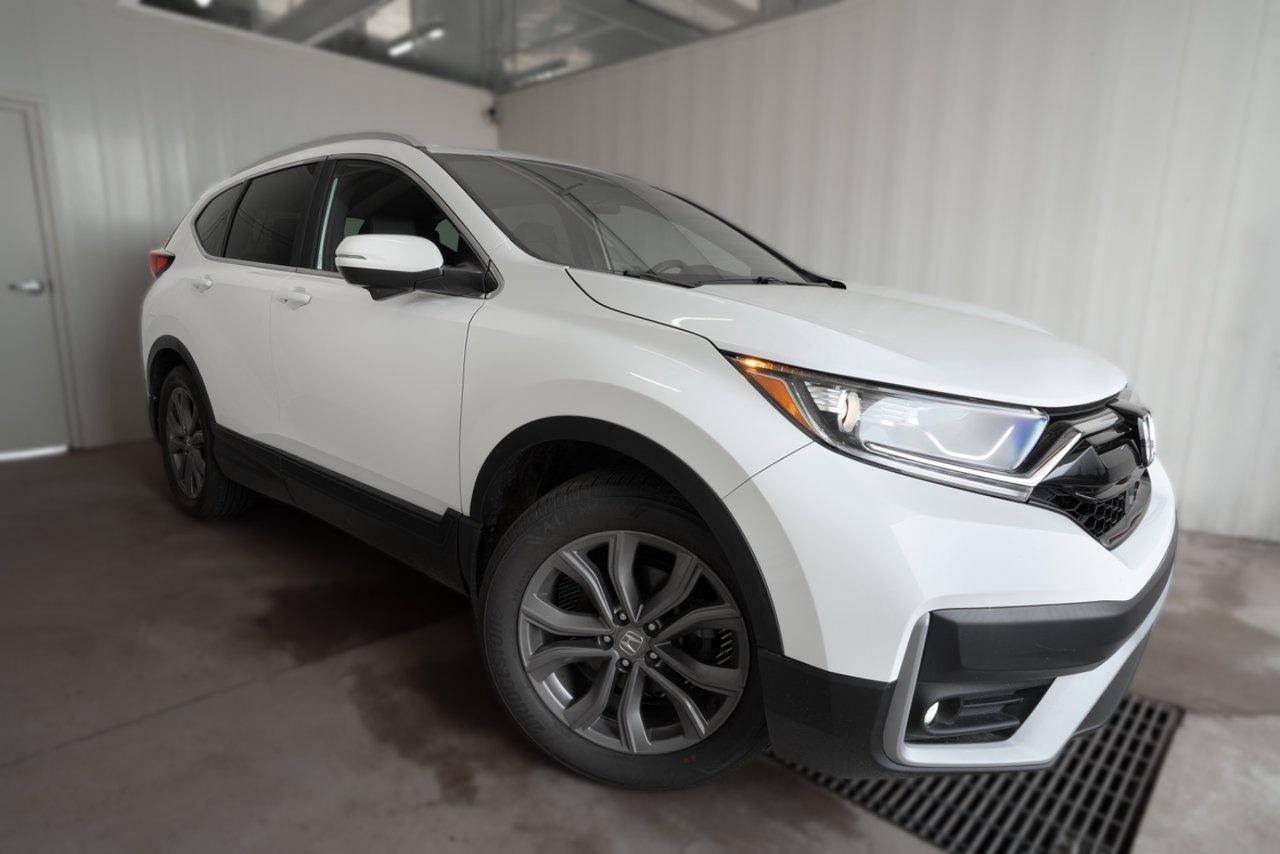 <span>The 2022 Honda CR-V Sport is a mix of everything that makes the CR-V great: it pairs unique styling elements with high-end features to strike the perfect balance at the heart of the CR-V lineup. The CR-Vs Sport model adds Shark Grey 19-inch alloys, roof rails, fog lights, dual chrome exhaust, and body-coloured mirrors on the outside with sport pedals and leatherette seats on the inside.<span class=Apple-converted-space>&nbsp;</span></span>




<span>There are all kinds of feature upgrades, as well: 12-way power drivers seat, sunroof, heated steering wheel, LaneWatch blind spot display, and HomeLink remote.&nbsp;Thats in addition to the CR-Vs lengthy list of standard equipment that makes this Honda such an extraordinary value: Apple CarPlay/Android Auto, auto high beams, heated front seats, multi-angle rearview camera, proximity access/pushbutton start, remote start, and Honda Sensing advanced safety tech.</span>




<span style=font-weight: 400;>Thank you for your interest in this vehicle. Its located at Centennial Nissan, 30 Nicholas Lane, Charlottetown, PEI. We look forward to hearing from you - call us at 1-902-892-6577.</span>