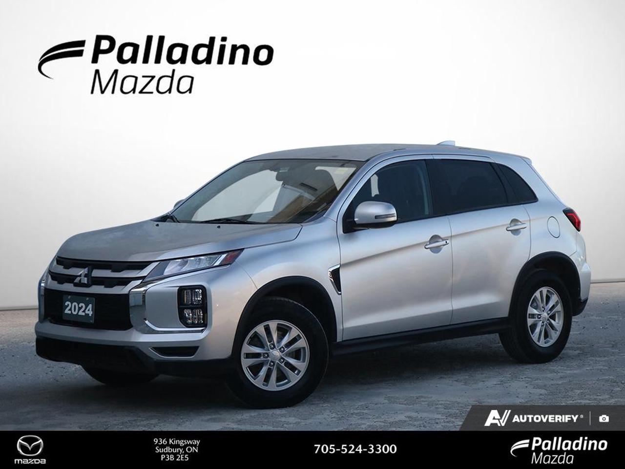 Discover a smart fit for life in Greater Sudbury with this used 2024 Mitsubishi RVR SE at Palladino Mazda. Finished in Silver, this compact SUV blends easy city size with year-round confidence. Its 2.4-litre DOHC 16-valve 4-cylinder engine, CVT, and four-wheel drive help make daily driving simple and sure.

With 58,301 km on the odometer, this 2024 Mitsubishi RVR SE still offers the practical value many drivers want in a modern SUV. The cabin is designed for clear controls and everyday comfort, while the compact footprint helps with parking, traffic, and tight urban spaces.

FEATURES OF THE RVR SE

»» 2.4-litre four-cylinder engine for confident response
»» Continuously Variable Transmission for smooth driving
»» Four-wheel drive for added road grip
»» Compact SUV size suits urban travel

ADVANCED SAFETY FEATURES

»» Strong body structure supports occupant protection
»» Four-wheel traction helps in poor conditions
»» Elevated seating position improves outward visibility
»» Responsive braking supports confident daily driving

PERFORMANCE AND EFFICIENCY

»» 2.4-litre engine delivers useful everyday power
»» CVT helps provide smooth acceleration
»» Four-wheel drive adds all-season confidence
»» Compact size supports easy urban efficiency

COMFORT AND CONVENIENCE

»» Compact dimensions simplify parking in town
»» Four-door layout supports easy passenger access
»» Versatile cabin suits commuting and errands
»» SUV ride height aids entry

TECHNOLOGY AND CONNECTIVITY

»» Clear driver information supports easy monitoring
»» Simple control layout reduces distraction
»» Modern powertrain tuning supports smooth response
»» Practical design keeps operation straightforward

CARGO SPACE

»» Rear cargo area suits daily essentials
»» SUV shape supports flexible hauling needs
»» Cabin layout balances people and gear
»» Compact footprint keeps loading manageable

WHAT OTHER OWNERS LIKE

»» Good visibility for everyday driving confidence
»» Useful size for city and highway
»» Smooth CVT operation in traffic
»» All-weather traction for Canadian roads

The 2024 Mitsubishi RVR SE is a strong choice for drivers who want a practical SUV with solid power and compact dimensions. Its 2.4-litre engine gives it a helpful edge for merging and passing, while the CVT keeps the drive relaxed during commutes and longer trips.

This used 2024 Mitsubishi RVR SE also stands out for drivers who need confidence through changing Northern Ontario weather. Four-wheel drive adds reassuring traction on wet, snowy, or uneven roads, making it a sensible option for busy families, commuters, and active drivers alike.

At Palladino Mazda, this Silver 2024 Mitsubishi RVR SE offers the kind of honest utility that fits many lifestyles. It is easy to drive, easy to park, and ready for work, school, shopping, and weekend plans. For shoppers seeking a dependable compact SUV in Greater Sudbury, this RVR deserves a close look.

This 2024 Mitsubishi RVR SEs VIN is: JA4AJVAW5RU600742 .

The advertised price is for financing only and applies exclusively to vehicles eligible for financing. Vehicles sold as-is are not eligible for financing and require full payment at purchase. All cash purchases of finance-eligible vehicles will be subject to an additional $2,501.00. This advertised price also does not include taxes and licensing fees. For as-is vehicles: the motor vehicle sold under this contract is being sold as-is and is not represented as being in road worthy condition, mechanically sound or maintained at any guaranteed level of quality.<p>Discover a smart fit for life in Greater Sudbury with this used 2024 Mitsubishi RVR SE at Palladino Mazda. Finished in Silver</p>
<p> this compact SUV blends easy city size with year-round confidence. Its 2.4-litre DOHC 16-valve 4-cylinder engine</p>
<p> this 2024 Mitsubishi RVR SE still offers the practical value many drivers want in a modern SUV. The cabin is designed for clear controls and everyday comfort</p>
<p> and tight urban spaces.

FEATURES OF THE RVR SE

»» 2.4-litre four-cylinder engine for confident response
»» Continuously Variable Transmission for smooth driving
»» Four-wheel drive for added road grip
»» Compact SUV size suits urban travel

ADVANCED SAFETY FEATURES

»» Strong body structure supports occupant protection
»» Four-wheel traction helps in poor conditions
»» Elevated seating position improves outward visibility
»» Responsive braking supports confident daily driving

PERFORMANCE AND EFFICIENCY

»» 2.4-litre engine delivers useful everyday power
»» CVT helps provide smooth acceleration
»» Four-wheel drive adds all-season confidence
»» Compact size supports easy urban efficiency

COMFORT AND CONVENIENCE

»» Compact dimensions simplify parking in town
»» Four-door layout supports easy passenger access
»» Versatile cabin suits commuting and errands
»» SUV ride height aids entry

TECHNOLOGY AND CONNECTIVITY

»» Clear driver information supports easy monitoring
»» Simple control layout reduces distraction
»» Modern powertrain tuning supports smooth response
»» Practical design keeps operation straightforward

CARGO SPACE

»» Rear cargo area suits daily essentials
»» SUV shape supports flexible hauling needs
»» Cabin layout balances people and gear
»» Compact footprint keeps loading manageable

WHAT OTHER OWNERS LIKE

»» Good visibility for everyday driving confidence
»» Useful size for city and highway
»» Smooth CVT operation in traffic
»» All-weather traction for Canadian roads

The 2024 Mitsubishi RVR SE is a strong choice for drivers who want a practical SUV with solid power and compact dimensions. Its 2.4-litre engine gives it a helpful edge for merging and passing</p>
<p> while the CVT keeps the drive relaxed during commutes and longer trips.

This used 2024 Mitsubishi RVR SE also stands out for drivers who need confidence through changing Northern Ontario weather. Four-wheel drive adds reassuring traction on wet</p>
<p> this Silver 2024 Mitsubishi RVR SE offers the kind of honest utility that fits many lifestyles. It is easy to drive</p>
<p> this RVR deserves a close look.

This 2024 Mitsubishi RVR SEs VIN is: JA4AJVAW5RU600742 .

The advertised price is for financing only and applies exclusively to vehicles eligible for financing. Vehicles sold as-is are not eligible for financing and require full payment at purchase. All cash purchases of finance-eligible vehicles will be subject to an additional $2</p>
<p>501.00. This advertised price also does not include taxes and licensing fees. For as-is vehicles: the motor vehicle sold under this contract is being sold as-is and is not represented as being in road worthy condition</p>