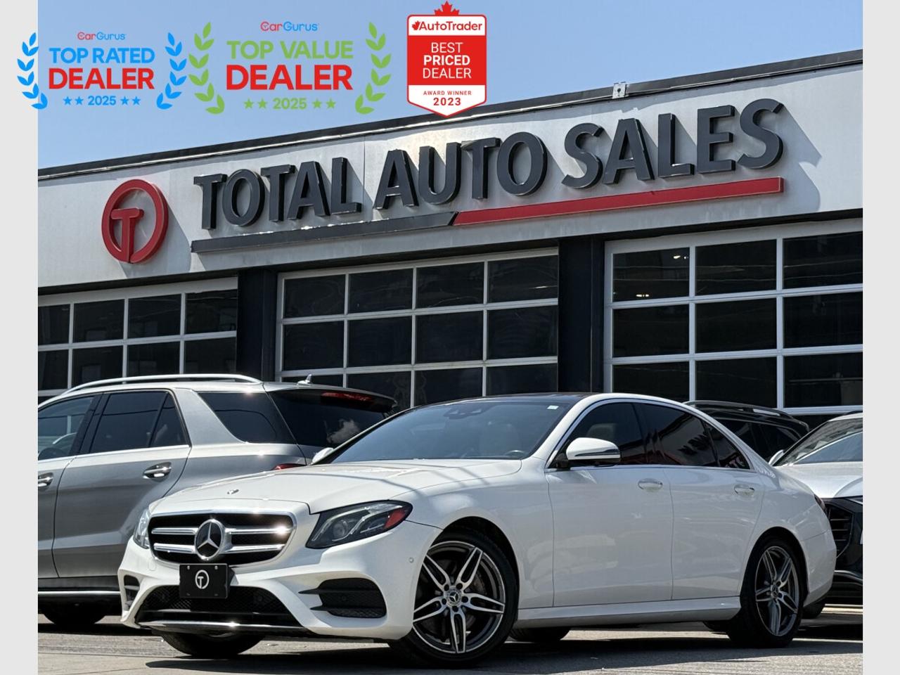 ** JUST ARRIVED! DONT MISS OUT ON THIS ONE!! ** <br/> ** NO ACCIDENTS, LOCAL ONTARIO CAR, CLEAN TITLE, CARFAX VERIFIED! ** <br/> ** RATES AS LOW AS 6.99 OAC ** <br/> <br/> <br/> ===>> WE FINANCE ALL CREDIT TYPES! NEW TO THE COUNTRY?! NO PROBLEM! BAD CREDIT?! NO PROBLEM! <br/> ===>> YOU CAN APPLY ONLINE ON OUR WEBSITE OR IN PERSON! <br/> <br/> <br/> **GORGEOUS WHITE EXTERIOR ON PREMIUM BEIGE LEATHER! COMES LOADED WITH //AMG SPORT PACKAGE! BURMESTER SOUND SYSTEM, PANORAMIC GLASS ROOF, HEATED FRONT SEATS, REAR PASSENGER SIDE WINDOW SHADES, HEATED STEERING WHEEL, NAVIGATION, 360 CAMERA WITH PARKING ASSIST, POWER ADJUSTABLE SEATS, BLUETOOTH, APPLE CARPLAY & ANDROID AUTO, AMBIENT LIGHTING, KEYLESS GO, & MUCH MUCH MORE!! ** <br/> <br/> <br/> >>>> FOLLOW US ON INSTAGRAM @ <br/> TOTALAUTOSALES <br/> <br/> <br/> *** PLEASE CALL (437) 494-3945 *** <br/> OUR NEW LOCATION: <br/> 2430 FINCH AVE WEST, NORTH YORK, M9M 2E1 <br/> <br/> <br/> *** CERTIFICATION: Have your new preowned vehicle certified at TOTAL AUTO SALES! We offer a full safety inspection exceeding industry standards, including oil change and professional detailing before delivery. Vehicles are not drivable, if not certified or e-tested, a certification package is available for $995. All trade-ins are welcome. Taxes, Finance fee and licensing are extra.** <br/> <br/> <br/> ** WARRANTY. We provide extended warranties up to 48m with optional coverage up to 10,000$ per/claim with unlimited kms. ** <br/> *** PLEASE CALL (437) 494-3945 *** <br/> TOTAL AUTO SALES 2430 FINCH AVE WEST, NORTH YORK, M9M 2E1 <br/> <br/> <br/> ** To the best of our ability, we have made an effort to ensure that the information provided to you in this ad is accurate. We do not take any responsibility for any errors, omissions or typographic mistakes found on all our ads. Prices may change without notice. Please verify the accuracy of the information with our sales team. ** <br/>