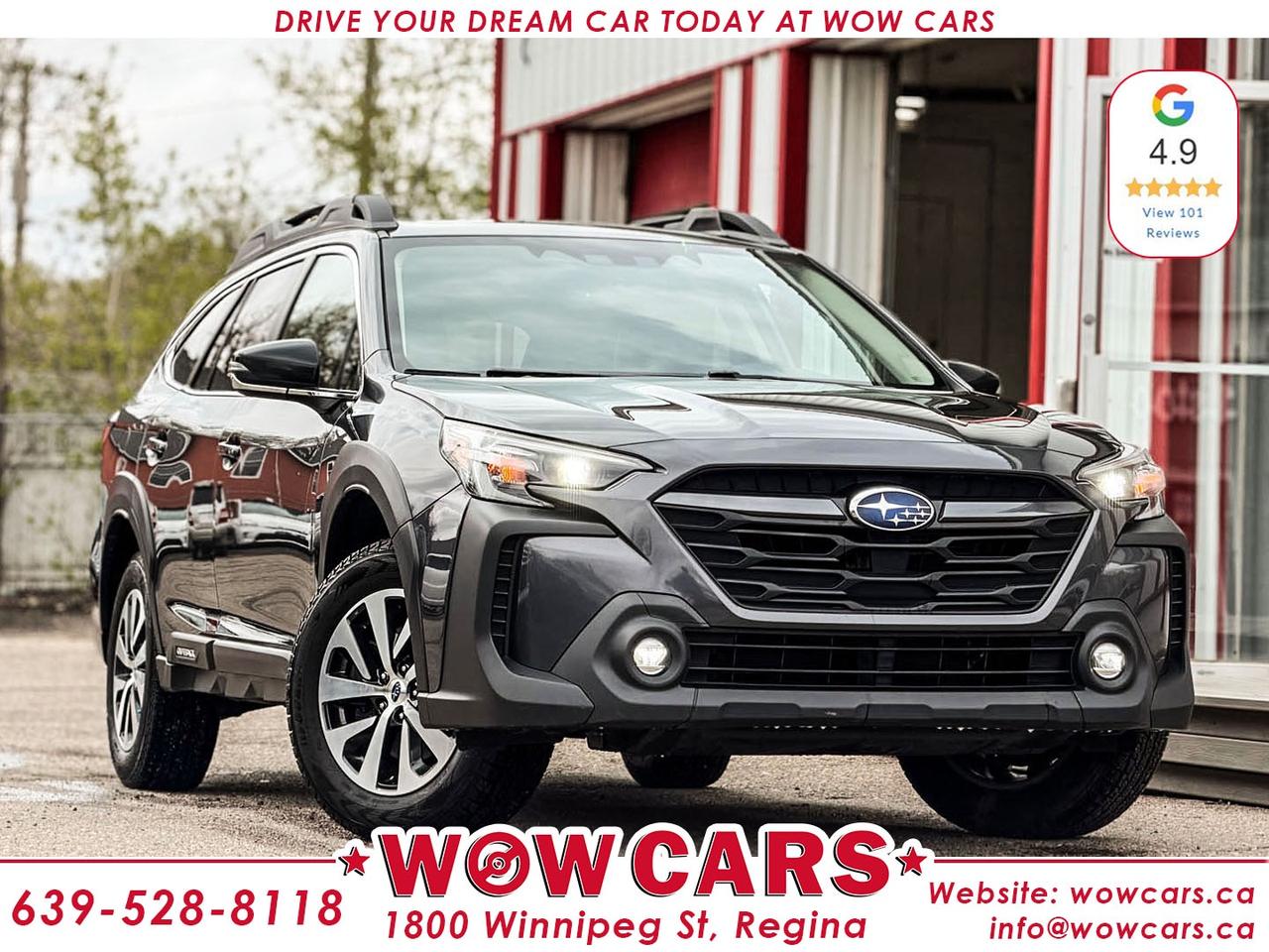 2023 Subaru Outback Touring AWDOdometer: 73,776 Km <br/> Price: $33,990+taxes <br/> Financing Available <br/> <br/> WOW Factors:--Certified and mechanical inspection <br/> -No Accidents <br/> -Dealer Serviced <br/> <br/> <br/> Highlight features:--Lane Keep Departure Warning <br/> -Front Collision Warning <br/> -Blind Spot Monitoring <br/> -Apply Carplay, Android Auto <br/> -Subaru eye sight <br/> -Sunroof <br/> -Alloy Wheels <br/> -Backup-Camera <br/> -Power seat <br/> -Heated Seats <br/> -Paddle shifters <br/> -Power Liftgate <br/> -X-Mode <br/> -Adaptive Cruise Control and much more! <br/> <br/> <br/> Financing Available <br/> <br/> Driven by Trust, Powered by Family  Your Destination for Quality Pre-Owned Vehicles <br/> At our family-owned dealership, customer satisfaction isnt just a goal  its our promise. We specialize in pre-owned Cars, SUVs, Vans, and Trucks, offering standout value with the WOW factors that set us apart. From exceptional Google reviews to unmatched after-sales service, we go above and beyond to make your experience seamless, transparent, and friendly. <br/> <br/> <br/> Visit WOW CARS Today at 1800 Winnipeg Street Regina, SK S4P1G2, or give us a call at (639) 528-8II8. <br/>