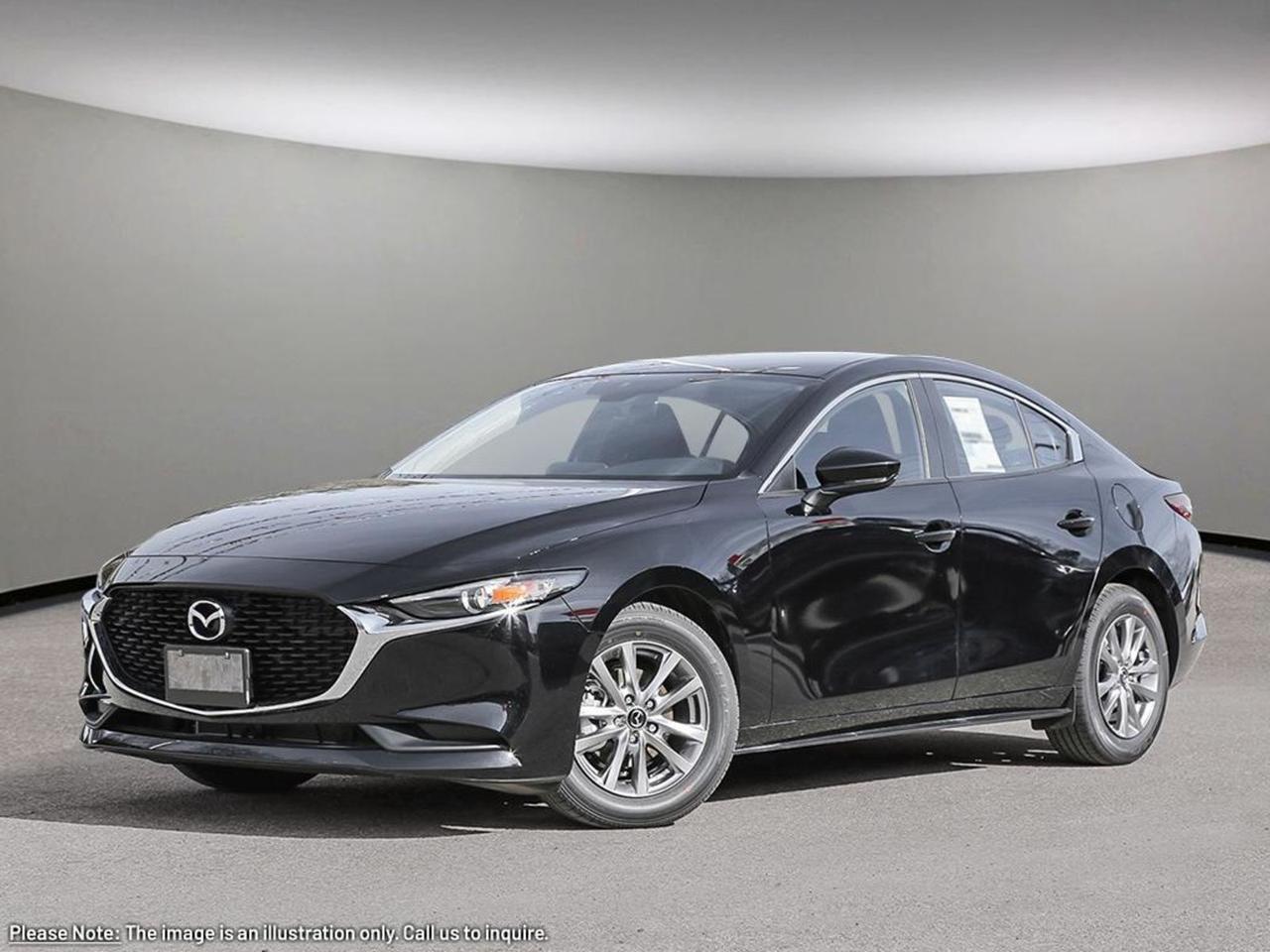 Discover the all-new 2026 Mazda Mazda3 GX FWD in sleek Black, where style meets performance. Powered by a 2.5L SKYACTIV-G engine paired with a smooth 6-speed automatic transmission, this compact sedan offers agile handling and excellent fuel efficiency. Enjoy premium comforts like heated front seats, a spacious black cloth interior, and advanced Mazda Connected Vehicle Services. Safety is paramount with 10 airbags, blind spot warning, lane departure prevention, and forward collision mitigation. Stay connected and entertained with an 8.8-inch touchscreen, wireless audio streaming, and smart device mirroring. The 2026 Mazda3 GX delivers a perfect blend of sophistication, technology, and reliability  drive smarter and elevate your daily commute today!Go Mazda is an AMVIC licensed business