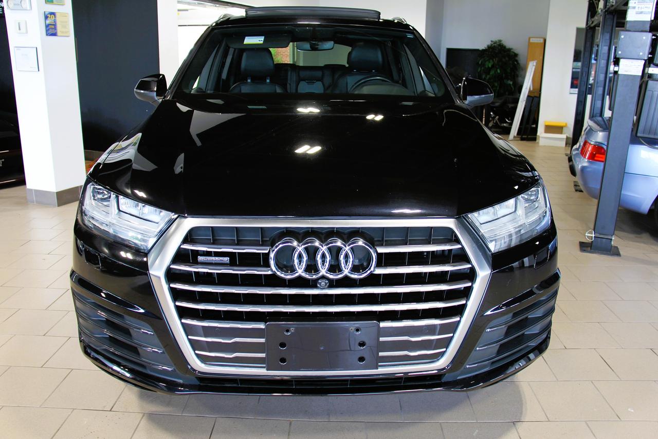 <p>2017 AUDI Q7 TECHNIK S-LINE.&nbsp; BLACK WITH BLACK LEATHER INT, COMPLETE WITH AUDI LUXURY AND SPORT OPTIONS.&nbsp; THIS STUNNING 7-PASSENGER LUXURY SUV DELIVERS PREMIUM COMFORT, AGGRESSIVE STYLING AND PERFORMANCE.&nbsp; &nbsp;3.0L TFSI SUPERCHARGED V6 PRODUCING 333HP AND 325LB-FT OF TORQUE, PAIRED WITH AUDIS QUATTRO ALL-WHEEL DRIVE SYSTEM.&nbsp; THIS NOT YOUR AVERAGE Q7, FULLY EQUIPPED AND WITH S-LINE SPORT!&nbsp; FULLY SERVIECED AND SAFETY INCLUDED!&nbsp; PLEASE CALL, THANK YOU</p>