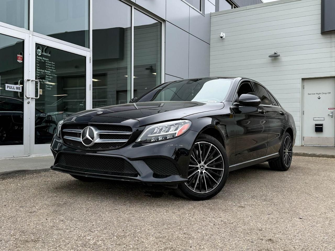 Experience luxury and performance with this pre-owned 2020 Mercedes-Benz C-Class C 300 4MATIC Sedan in sleek Black. Powered by a turbocharged 2.0L I4 engine paired with a smooth 9G-TRONIC automatic transmission and full-time AWD, this C 300 delivers confident handling in all conditions.Inside, enjoy refined comfort with heated front bucket seats upholstered in premium ARTICO, power adjustments with lumbar support, and elegant piano black/aluminum trim. Stay connected and entertained via the Audio 20 system with HD radio, voice controls, and wireless streaming on the 12.3-inch display.Safety is paramount, featuring 7 airbags, advanced stability and traction controls, pedestrian impact prevention, and driver assistance technologies. Additional perks include panoramic sunroof, dual-zone climate control, memory settings, and LED lighting throughout.This C 300 is a perfect blend of style, comfort, and cutting-edge tech  ready to elevate your daily drives. Contact us today to schedule your test drive!This vehicle is showing a CarFax incident in the amount of $24,481.00