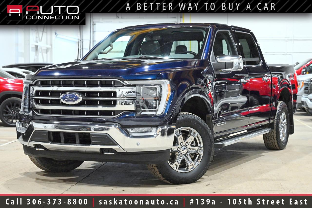 <p><span><font color=#000000><span>Financing & Warranty Available!</span><span><br></span></font></span><span><br></span><span>SuperCrew w/ 5.5ft. Box - SK Truck - 3.5L PowerBoost Hybrid</span><span><br></span><span><br>Finished in stunning Antimatter Blue Metallic, this <b>2022 Ford F-150 Lariat</b> blends premium comfort, modern technology, and serious capability into one exceptionally well-rounded truck. Powered by Fords impressive 3.5L PowerBoost full-hybrid engine paired to a 10-speed automatic transmission, it delivers remarkable efficiency without sacrificing the strength and confidence expected from an F-150. With Saskatchewan-only ownership, this truck has been driven and maintained for Prairie conditions while offering the durability and reliability buyers are looking for. The Equipment Group 502A and Lariat Chrome Appearance Package give it a bold upscale look, while the twin-panel moonroof and Slate leather interior create a refined cabin that feels luxurious on every drive. Heated and cooled front seats, heated rear seats, and a heated steering wheel make year-round comfort effortless no matter the weather outside. Technology is front and center with the massive 12-inch touchscreen, digital productivity display, navigation, Apple CarPlay, Android Auto, and a premium Bang & Olufsen sound system that transforms every trip into an experience. Ford Co-Pilot360 Assist 2.0 adds extra confidence behind the wheel with intelligent adaptive cruise control, lane centering, blind spot monitoring, evasive steering assist, and a full suite of advanced safety features designed to keep you protected. When its time to work, the Trailer Tow Package, 11,000-pound towing capability, LED box lighting, and remote tailgate release make this truck just as functional as it is comfortable. If you have been searching for a premium 4x4 that can handle daily driving, long highway trips, and demanding towing duties with ease, this F-150 Lariat is ready to impress at Saskatoon Auto Connection.<br><br></span><span>Key Features:</span><span><br></span><span><br>- 4x4<br>- 10.2L/100km Combined Fuel Economy<br>- Equipment Group 502A<br>- Ford Co-Pilot360 Assist 2.0<br>- Lariat Chrome Appearance Package<br>- Cooled & Heated Front Seats<br>- Heated Rear Seats<br>- Heated Steering Wheel<br>- Remote Start<br>- Intelligent Adaptive Cruise Control w/ Lane Centering<br>- Apple CarPlay & Android Auto Compatibility<br>- Navigation<br>- Twin-Panel Moonroof<br>- 12-Inch LCD Capacitive Touchscreen<br>- 12-Inch Digital Productivity Screen<br>- 8-Speaker Bang & Olufsen Premium Sound System w/ Subwoofer<br>- Reverse Sensing System<br>- Rear View Camera<br>- Blind Spot Information System w/ Cross-Traffic Alert<br>- Lane-Keeping System<br>- Evasive Steering Assist<br>- Intersection Assist<br>- Pre-Collision Assist w/ Automatic Emergency Braking<br>- Pedestrian Detection<br>- Forward Collision Warning<br>- Post Collision Braking<br>- Auto High Beams<br>- Intelligent Access w/ Push-Button Start<br>- Rain-Sensing Windshield Wipers<br>- Dual-Zone Automatic Climate Control<br>- Ambient Ice Blue LED Lighting<br>- Power-Folding Heated Sideview Mirrors w/ Memory<br>- Dynamic-Bending LED Projector Headlamps<br>- LED Fog Lamps<br>- LED Taillamps<br>- LED Box Lighting w/ Zone Lighting<br>- Remote Tailgate Release<br>- Trailer Tow Package<br>- 11,000lb. Towing Capacity<br>- 3.73 Rear Axle Ratio<br>- 10-Speed HEV Automatic Transmission<br>- 3.5L PowerBoost Full-Hybrid 6-Cylinder Engine<br><br><b>Exterior Colour:</b> Antimatter Blue Metallic<br><b>Interior Colour:</b> Slate Leather<br><br><b>Vehicle Specifications:</b> </span><a href=https://www.autotrader.ca/research/ford/f-150/2022/?srsltid=AfmBOoqZgGdWi8AQ9I0kxnyU_UmW6IW5XC9WzaIKQ_-umkJWzzW08sfu target=_blank><span>https://www.autotrader.ca/research/ford/f-150/2022/?srsltid=AfmBOoqZgGdWi8AQ9I0kxnyU_UmW6IW5XC9WzaIKQ_-umkJWzzW08sfu</span></a><span><br><br></span><span>Unlock a full year of FREE exclusive VIP benefits with your purchase! Enjoy 20% off labor, 25% off tires, free windshield stone chip repairs, and so much more. Visit saskatoonauto.ca/vip-features for all the details.<br></span><span><br>Honesty Pricing eliminates the haggle hassle by providing you with our lowest possible selling price up front. In fact, it is the lowest price in our market, and we will prove it by disclosing a comprehensive market report of what our competitors are selling similar vehicles for.<br></span><span><br>This vehicle meets our Diamond Certification standard, which begins by selecting only premium quality vehicles and subjecting them to a much more comprehensive inspection process than typical dealerships use. Diamond Certified ensures a clean history, exceptional appearance and problem-free operation.<br></span><span><br>At Saskatoon Auto Connection we sell pre-owned automobiles the way we would like to buy them ourselves. Since 2008, we have been dedicated to providing the highest level of integrity and transparency in our industry, in combination with the highest quality vehicles at the most competitive prices in Saskatchewan. Our friendly staff is ready to positively redefine your expectations of the pre-owned automobile space.</span><span></span></p><p></p>