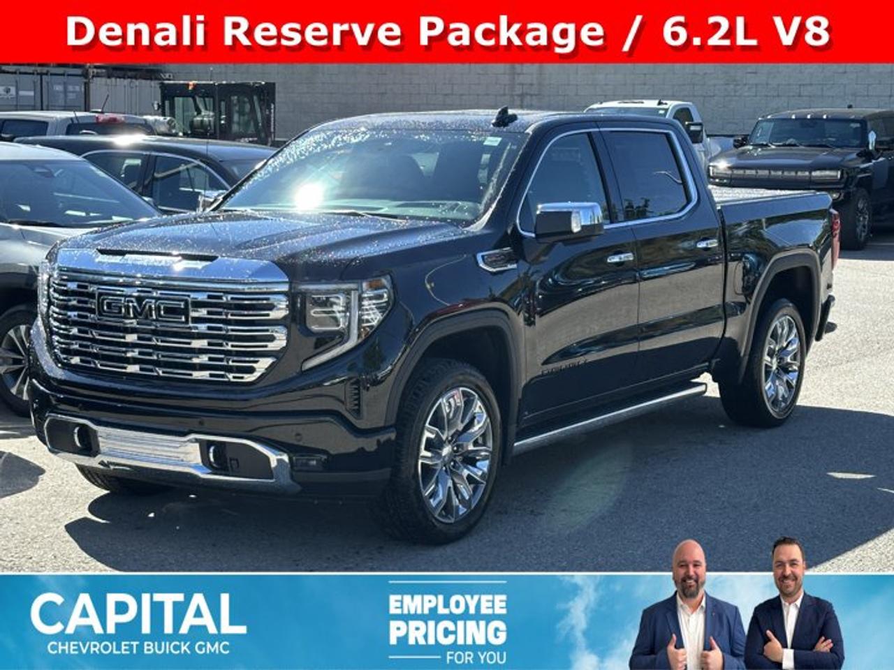 This GMC Sierra 1500 delivers a Gas V8 6.2L/376 engine powering this Automatic transmission. ENGINE, 6.2L ECOTEC3 V8 (420 hp [313 kW] @ 5600 rpm, 460 lb-ft of torque [624 Nm] @ 4100 rpm); featuring Dynamic Fuel Management, Wireless, Apple CarPlay / Wireless Android Auto, Wireless Charging.*This GMC Sierra 1500 Comes Equipped with These Options *Wipers, front rain-sensing, Windows, power rear, express down, Windows, power front, drivers express up/down, Window, power, rear sliding with rear defogger, Window, power front, passenger express up/down, Wi-Fi Hotspot capable (Terms and limitations apply. See onstar.ca or dealer for details.), Wheels, 20 x 9 (50.8 cm x 22.9 cm) multi-dimensional polished aluminum, Wheelhouse liners, rear (Deleted with (PCP) Denali CarbonPro Edition.), Wheel, 17 x 8 (43.2 cm x 20.3 cm) full-size, steel spare, USB Ports, 2, Charge/Data ports located inside centre console.* Visit Us Today *Test drive this must-see, must-drive, must-own beauty today at Capital Chevrolet Buick GMC Inc., 13103 Lake Fraser Drive SE, Calgary, AB T2J 3H5.