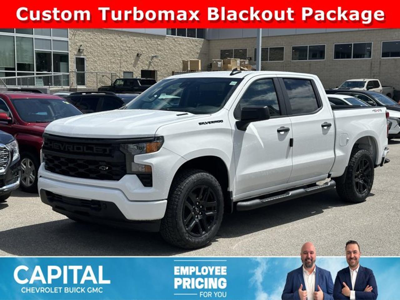 This Chevrolet Silverado 1500 delivers a Turbocharged Gas I4 2.7L/166 engine powering this Automatic transmission. ENGINE, 2.7L TURBOMAX (310 hp [231 kW] @ 5600 rpm, 430 lb-ft of torque [583 Nm] @ 3000 rpm) (STD), Wireless phone projection for Apple CarPlay and Android Auto, Windows, power rear, express down.*This Chevrolet Silverado 1500 Comes Equipped with These Options *Window, power front, passenger express down, Window, power front, drivers express up/down, Wi-Fi Hotspot capable (Terms and limitations apply. See onstar.ca or dealer for details.), Wheels, 20 x 9 (50.8 cm x 22.9 cm) Bright Silver painted aluminum, Wheel, 17 x 8 (43.2 cm x 20.3 cm) full-size, steel spare, USB ports, rear, dual, charge-only, USB Ports, 2, Charge/Data ports located on the instrument panel, Transmission, 8-speed automatic, electronically controlled with overdrive and tow/haul mode. Includes Cruise Grade Braking and Powertrain Grade Braking, Transfer case, single speed electronic Autotrac with push button control (4WD models only), Tires, 275/60R20 all-season, blackwall.* Visit Us Today *Youve earned this- stop by Capital Chevrolet Buick GMC Inc. located at 13103 Lake Fraser Drive SE, Calgary, AB T2J 3H5 to make this car yours today!