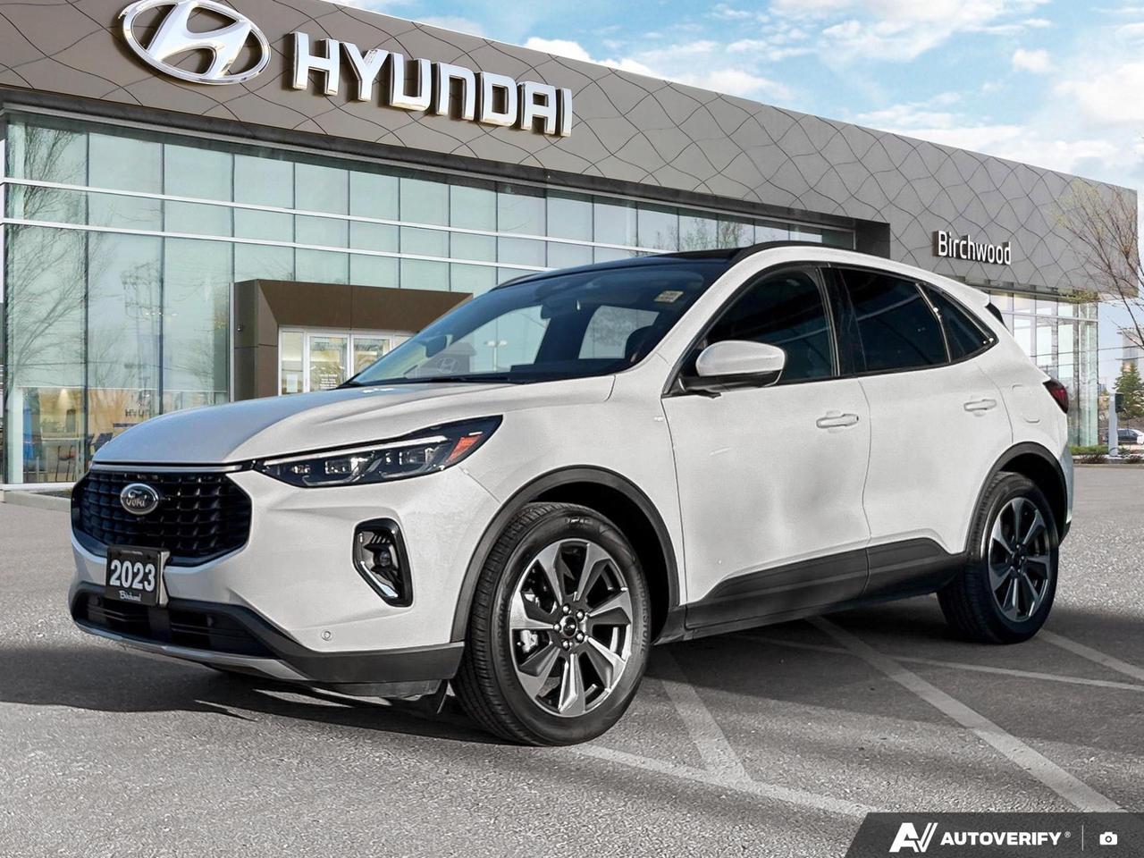 Winnipegs #1 Hyundai Dealer for 6 consecutive years and now Canadas 2026 Dealer of the Year! Come and See Why! 

We believe the first step to a great customer experience is transparent pricing and payments. Also, we offer a complete online and in-store experience, we allow you to shop the way you want! Easy quotes with no pressure!

Thank you for viewing our inventory online, we would love the opportunity to provide you with more information, photos, or a customized video! Please just ask!
If youre looking for a well-equipped hybrid SUV that balances efficiency with premium comfort, this 2023 Ford Escape Platinum Hybrid AWD checks every box. With just 44,823 km, a panoramic sunroof, memory seats, and a full suite of advanced driver-assist tech, this Platinum trim delivers a genuinely elevated driving experience.

- Hybrid AWD powertrain (2.5L iVCT Atkinson Cycle I-4) with impressive fuel economy of 5.6L/100km city and 6.5L/100km highway
- Panoramic sunroof for an open, airy cabin feel year-round
- Memory seats with 10-way power driver seat and heated ActiveX leatherette front seats
- SYNC 4 Connected Navigation with a 13.2 touchscreen, wireless Apple CarPlay & Android Auto
- Ford Co-Pilot360 with 360-degree camera, blind spot monitoring, lane centering, and collision mitigation front & rear
- Heated leatherette steering wheel and dual-zone automatic climate control for year-round comfort
- 19 machined-face aluminum wheels and a power liftgate for a polished, practical exterior
- Remote engine start via FOB or smart device  warm it up before you even step outside

At Birchwood Hyundai, we make buying straightforward and pressure-free  whether you prefer to shop online or visit us in person. Reach out with any questions, request additional photos or a personalized video walkthrough, book a test drive, or get started on your purchase today at www.birchwoodhyundai.com.
All Used Vehicles at Birchwood Hyundai include: 

*Full Multi-point Inspection 
*Free CARFAX vehicle report 
*Full tank of gas 
*Detailed cleaning 

Want a better look at a part or feature of this vehicle? Contact us and we can provide you a personalized video to show you in detail!

Experience award winning service at Birchwood Hyundai on McPhillips today and see why we are the Dealer of the Year and the #1 Certified Pre-Owned Hyundai dealership in Western Canada!

Dealer permit #4423
Dealer permit #4423