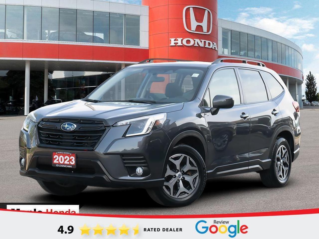 2023 Subaru Forester Touring Heated Seats| Subaru Eye| One Owner| Clean Carfax!

Odometer is 14689 kilometers below market average!

Touring Heated Seats| Subaru Eye| One Owner| Clean Carfax! AWD Lineartronic CVT 2.5L H4 DI DOHC 16V LEV3-SULEV30 182hp


Why Buy from Maple Honda? REVIEWS: Why buy an used car from Maple Honda? Our reviews will answer the question for you. We have over 2,500 Google reviews and have an average score of 4.9 out of a possible 5. Who better to trust when buying an used car than the people who have already done so? DEPENDABLE DEALER: The Zanchin Group of companies has been providing new and used vehicles in Vaughan for over 40 years. Since 1973 our standards of excellent service and customer care has enabled us to grow to over 34 stores in the Great Toronto area and beyond. Still family owned and still providing exceptional customer care. WARRANTY / PROTECTION: Buying an used vehicle from Maple Honda is always a safe and sound investment. We know you want to be confident in your choice and we want you to be fully satisfied. That&rsquo;s why ALL our used vehicles come with our limited warranty peace of mind package included in the price. No questions, no discussion - 30 days safety related items only. From the day you pick up your new car you can rest assured that we have you covered. TRADE-INS: We want your trade! Looking for the best price for your car? Our trade-in process is simple, quick and easy. You get the best price for your car with a transparent, market-leading value within a few minutes whether you are buying a new one from us or not. Our Used Sales Department is ALWAYS in need of fresh vehicles. Selling your car? Contact us for a value that will make you happy and get paid the same day. Https:/www.maplehonda.com.

Easy to buy, easy for servicing. You can find us in the Maple Auto Mall on Jane Street north of Rutherford. We are close both Canada&rsquo;s Wonderland and Vaughan Mills shopping centre. Easy to call in while you are shopping or visiting Wonderland, Maple Honda provides used Honda cars and trucks to buyers all over the GTA including, Toronto, Scarborough, Vaughan, Markham, and Richmond Hill. Our low used car prices attract buyers from as far away as Oshawa, Pickering, Ajax, Whitby and even the Mississauga and Oakville areas of Ontario. We have provided amazing customer service to Honda vehicle owners for over 40 years. As part of the Zanchin Auto group we offer dependable service and excellent customer care. We are here for you and your Honda.