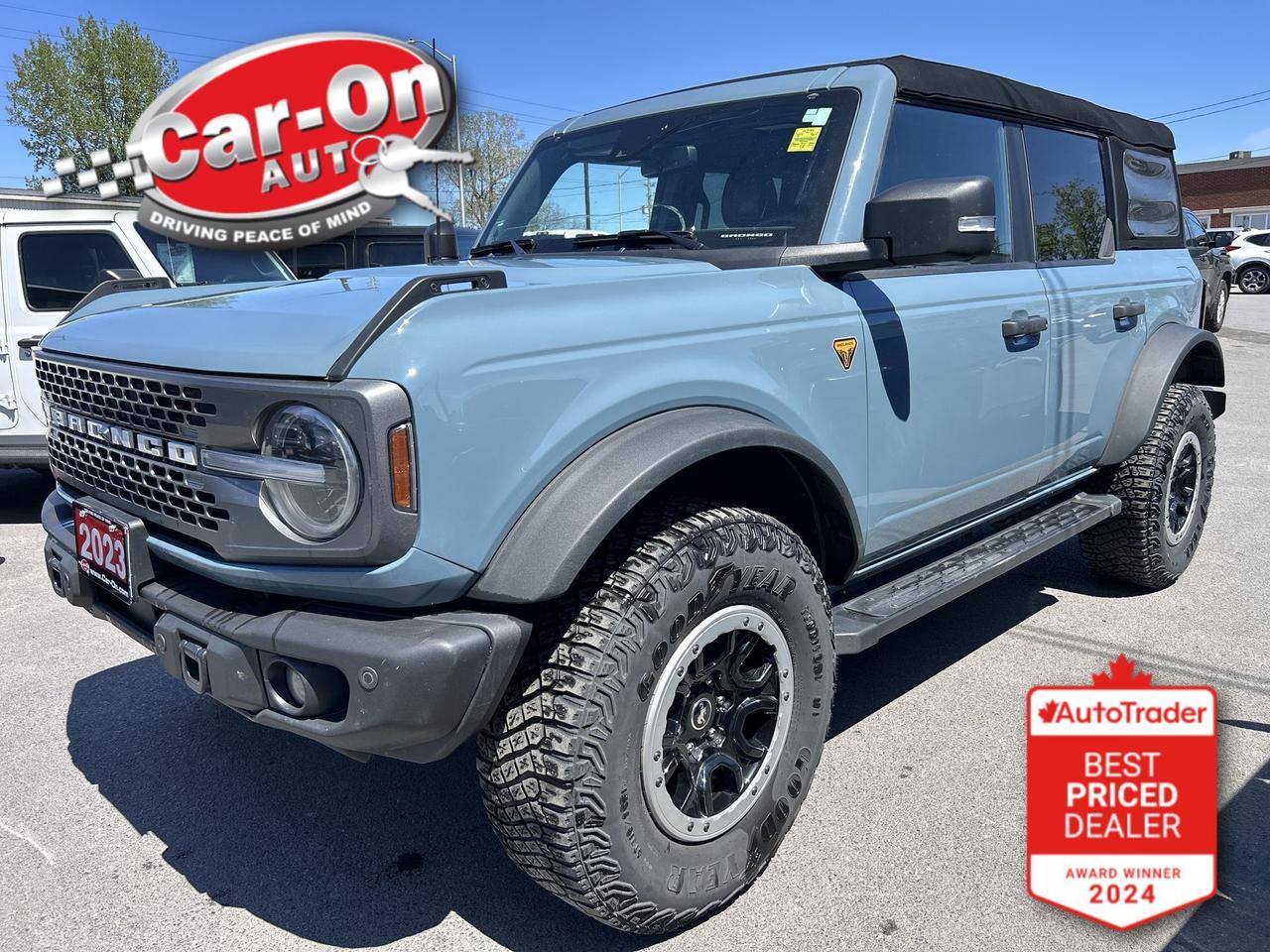 LOADED BADLANDS 4X4 W/ SASQUATCH PACKAGE!! Leather, Android Auto/ Apple CarPlay, heated seats, 360 camera w/ front & rear park sensors, remote start, premium 17-inch beadlocks, navigation, blind spot monitor, rear cross-traffic alert, pre-collision system, lane departure warning, dual-zone climate control, tow package, keyless entry w/ push start, full power group, automatic headlights w/ auto highbeams, cruise control, Bluetooth and more!!This vehicle just landed and is awaiting a full detail and photo shoot. Contact us and book your viewing today!