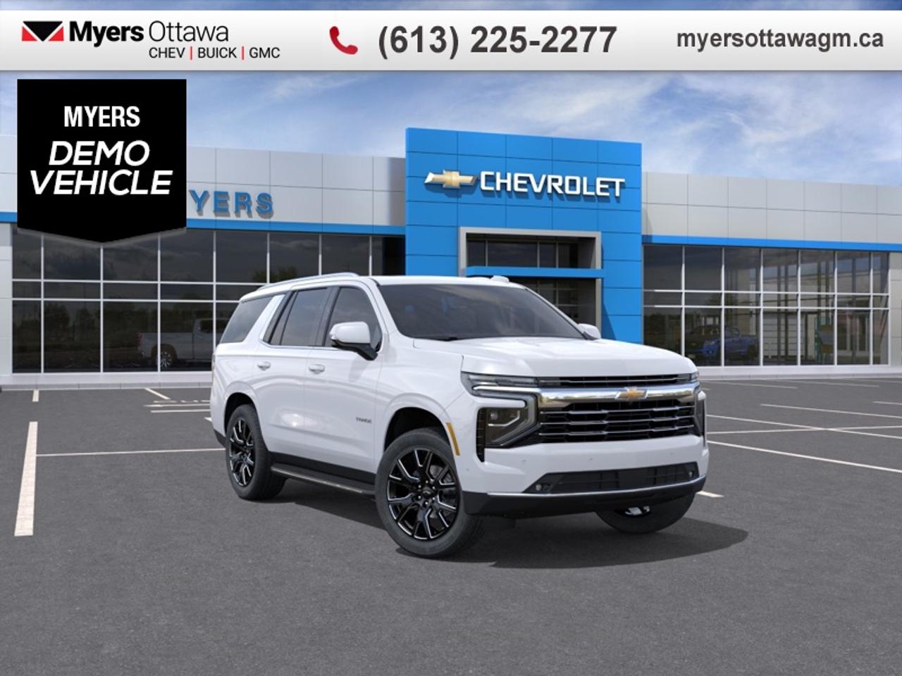Inside its refined and tech-forward cabin youll enjoy premium materials, intuitive connectivity and versatile seating configurations.<br> <br>SICK LT DRESSED LIKE A PREMIER!!! BIG 22S GLOSS BLACK., SUNROOF PACKAGE, COMFORT PACKAGE, BOSE SPEAKERS, POWER FOLD MIRRORS, 2ND ROW HEATED BUCKETS, 3RD ROW HEATED SEATS, <br><br>The 2026 Chevrolet Tahoe blends commanding presence, refined comfort and practical versatility into one standout full-size SUV. Inside, youll find premium finishes, ample space for passengers and cargo, and smart connectivity that keeps everyone connected and comfortable. Backed by advanced safety technologies and built for real-world adventures, the Tahoe brings capability and sophistication in equal measure.<br> <br>This Summit White SUV has an Automatic transmission and is powered by a 355HP 5.3L 8 Cylinder Engine. <br> <br> Our Tahoes trim level is LT. Stepping up to this Tahoe LT rewards you with wireless charging for mobile devices, leather-trimmed seats with heated front seats, and a power liftgate for rear cargo access. Additional standard features include wireless Apple CarPlay and Android Auto, remote engine start with keyless entry, LED headlights with IntelliBeam, tri-zone climate control, and SiriusXM satellite radio. Safety features also include automatic emergency braking, lane keeping assist with lane departure warning, and front and rear park assist. This vehicle has been upgraded with the following features: Sunroof, 22 inch Aluminum Wheels, 2nd Row Bucket Seats.<br><br> <br>To apply right now for financing use this link: <a href=https://creditonline.dealertrack.ca/Web/Default.aspx?Token=b35bf617-8dfe-4a3a-b6ae-b4e858efb71d&Lang=en target=_blank>https://creditonline.dealertrack.ca/Web/Default.aspx?Token=b35bf617-8dfe-4a3a-b6ae-b4e858efb71d&Lang=en</a><br> <br/><br><br> Come by and check out our fleet of 40+ used cars and trucks and 170+ new cars and trucks for sale in Ottawa.  o~o