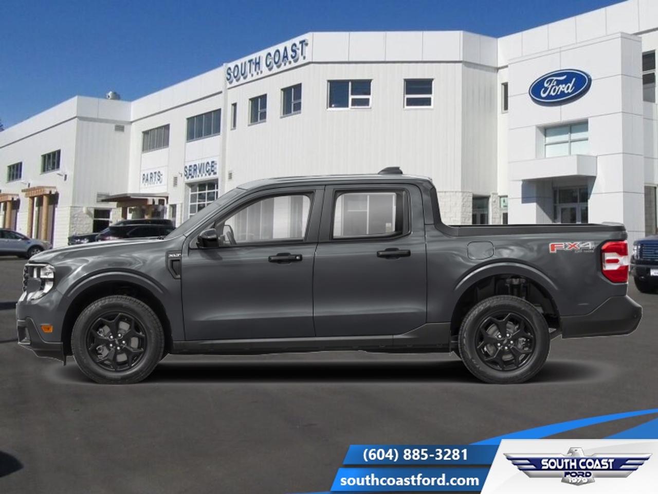 <b>XLT Luxury Package, Tow Package, Spray-In Bedliner, Power 8-Way Driver Seat!</b><br> <br> The 2026 Ford Maverick blends agile practicality, intelligent design and everyday strength into one compelling package.<br> <br>The 2026 Ford Maverick balances the utility of a pickup with the size and maneuverability tailored for daily use and light-duty tasks. Inside, the cabin features thoughtful materials, simple modern tech and seating designed to support every passenger comfortably. With its versatile footprint, confident styling and Fords reputation for dependability, the Maverick stands out as a smart choice for lifestyle-driven truck buyers.<br> <br>This Carbonized Grey Metallic Crew Cab 4X4 pickup has an Automatic transmission and is powered by a 250HP 2.0L 4 Cylinder Engine. <br> <br> Our Mavericks trim level is XLT. This hybrid pickup blends efficiency and versatility, pairing a lithium-ion battery with regenerative braking and a 1,400 lb maximum payload to handle both daily drives and demanding tasks with ease. Inside, it features a spacious cabin with cloth bucket seats, a 13.2 SYNC 4 touchscreen, wireless Apple CarPlay and Android Auto, SiriusXM, Bluetooth, 5G Wi-Fi hotspot, and smart storage solutions for both passengers and gear. Safety is prioritized with Pre-Collision Assist with pedestrian detection, lane-keeping aid, driver monitoring, cross-traffic mitigation, multiple airbags including curtain and knee protection, rear child safety locks, and Fords advanced stability and traction systems for confident driving in all conditions. This vehicle has been upgraded with the following features: XLT Luxury Package, Tow Package, Spray-In Bedliner, Power 8-Way Driver Seat.<br><br> View the original window sticker for this vehicle with this url <b><a href=http://www.windowsticker.forddirect.com/windowsticker.pdf?vin=3FTTW8JA1TRB28706 target=_blank>http://www.windowsticker.forddirect.com/windowsticker.pdf?vin=3FTTW8JA1TRB28706</a></b>.<br> <br>To apply right now for financing use this link: <a href=https://www.southcoastford.com/financing/ target=_blank>https://www.southcoastford.com/financing/</a><br> <br/>4.99% financing for 84 months. <br> Buy this vehicle now for the lowest bi-weekly payment of <b>$344.34</b> with $0 down for 84 months @ 4.99% APR O.A.C. ( taxes included, $695 Administration Fee included / Total Obligation of $57007 ). Incentives expire 2026-07-31. See dealer for details. <br><br>Call South Coast Ford Sales or come visit us in person. Were convenient to Sechelt, BC and located at 5606 Wharf Avenue. and look forward to helping you with your automotive needs. <br><br> Come by and check out our fleet of 20+ used cars and trucks and 100+ new cars and trucks for sale in Sechelt.  o~o