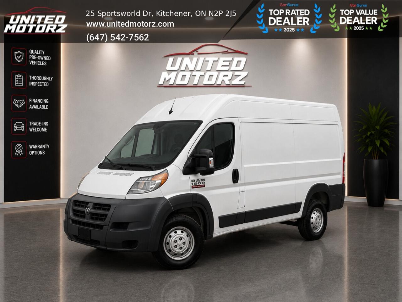 2017 RAM ProMaster 1500 High Roof 136" WB~SAFETY CERTIFIED~16 Service Photo0