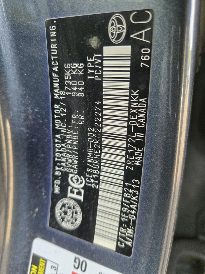 2019 Toyota Corolla LE Photo
