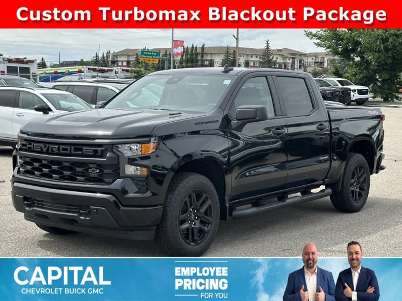 This Chevrolet Silverado 1500 boasts a Turbocharged Gas I4 2.7L/166 engine powering this Automatic transmission. ENGINE, 2.7L TURBOMAX (310 hp [231 kW] @ 5600 rpm, 430 lb-ft of torque [583 Nm] @ 3000 rpm) (STD), Wireless phone projection for Apple CarPlay and Android Auto, Windows, power rear, express down.*This Chevrolet Silverado 1500 Comes Equipped with These Options *Window, power front, passenger express down, Window, power front, drivers express up/down, Wi-Fi Hotspot capable (Terms and limitations apply. See onstar.ca or dealer for details.), Wheels, 20 x 9 (50.8 cm x 22.9 cm) Bright Silver painted aluminum, Wheel, 17 x 8 (43.2 cm x 20.3 cm) full-size, steel spare, USB ports, rear, dual, charge-only, USB Ports, 2, Charge/Data ports located on the instrument panel, Transmission, 8-speed automatic, electronically controlled with overdrive and tow/haul mode. Includes Cruise Grade Braking and Powertrain Grade Braking, Transfer case, single speed electronic Autotrac with push button control (4WD models only), Tires, 275/60R20 all-season, blackwall.* Stop By Today *For a must-own Chevrolet Silverado 1500 come see us at Capital Chevrolet Buick GMC Inc., 13103 Lake Fraser Drive SE, Calgary, AB T2J 3H5. Just minutes away!