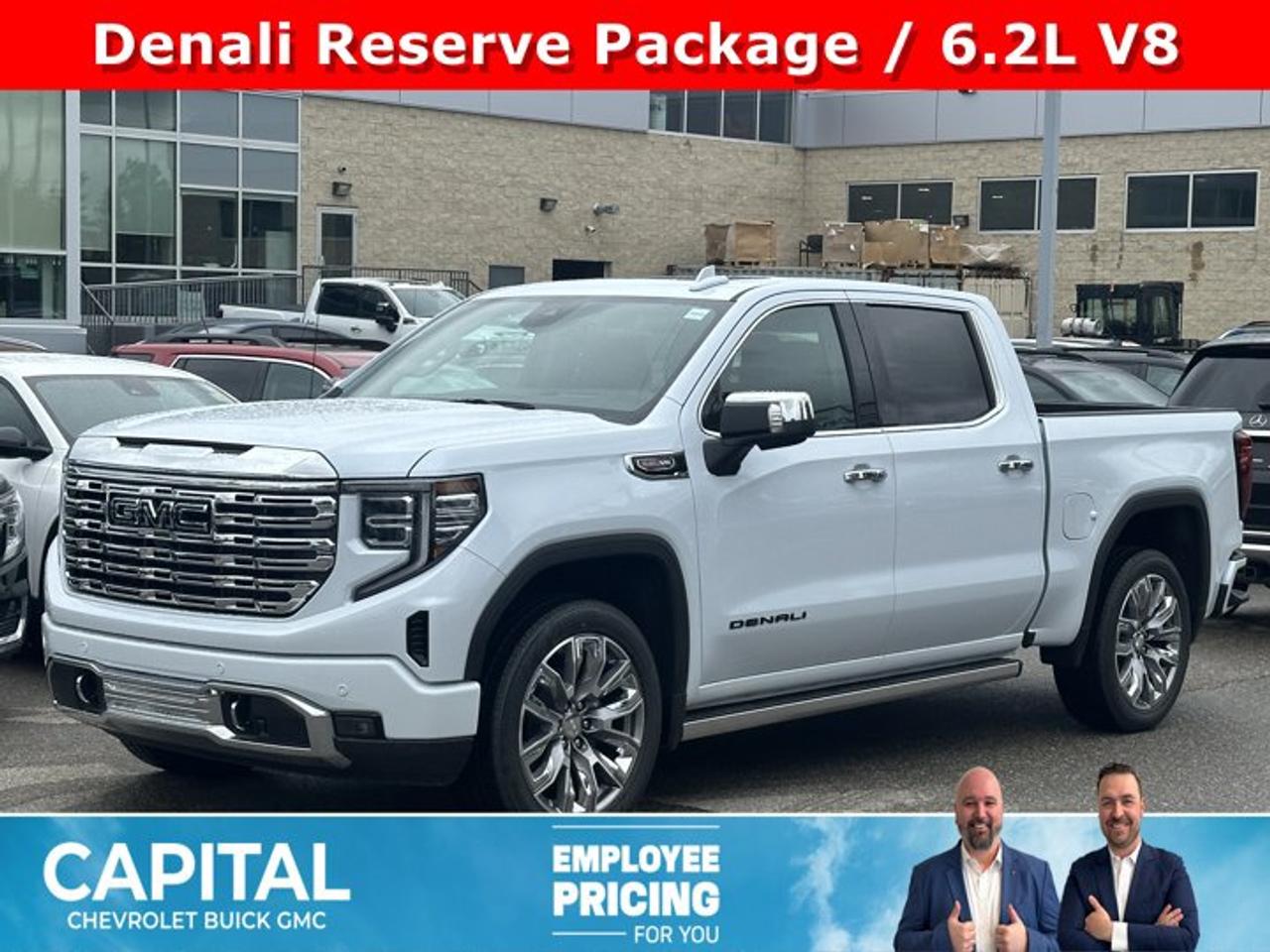 This GMC Sierra 1500 delivers a Gas V8 6.2L/376 engine powering this Automatic transmission. ENGINE, 6.2L ECOTEC3 V8 (420 hp [313 kW] @ 5600 rpm, 460 lb-ft of torque [624 Nm] @ 4100 rpm); featuring Dynamic Fuel Management, Wireless, Apple CarPlay / Wireless Android Auto, Wireless Charging.*This GMC Sierra 1500 Comes Equipped with These Options *Wipers, front rain-sensing, Windows, power rear, express down, Windows, power front, drivers express up/down, Window, power, rear sliding with rear defogger, Window, power front, passenger express up/down, Wi-Fi Hotspot capable (Terms and limitations apply. See onstar.ca or dealer for details.), Wheels, 20 x 9 (50.8 cm x 22.9 cm) multi-dimensional polished aluminum, Wheelhouse liners, rear (Deleted with (PCP) Denali CarbonPro Edition.), Wheel, 17 x 8 (43.2 cm x 20.3 cm) full-size, steel spare, USB Ports, 2, Charge/Data ports located inside centre console.* Stop By Today *Live a little- stop by Capital Chevrolet Buick GMC Inc. located at 13103 Lake Fraser Drive SE, Calgary, AB T2J 3H5 to make this car yours today!