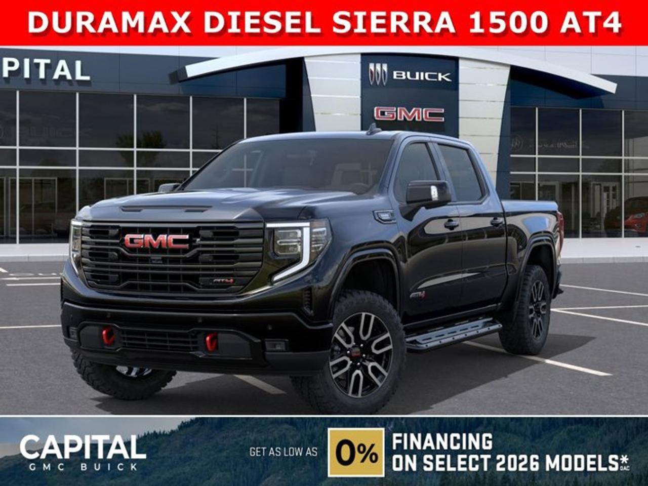 Dont miss out on this Sierra 1500 AT4 Diesel! Fully Equipped with the Premium Plus Package, Technology Package, Heated and Cooled Bucket Seats, Heated Rear Seats, Heated Steering, 360 CAM, 15 Heads-up Display, Rear Streaming Camera Mirror, Body Color Wheel Arch Moldings, Power Sunroof, Wireless Charger, Dual Exhaust, 2 Inch Factory Lift and so much more... This rare truck can be yours so CALL NOWAsk for the Internet Department for more information or book your test drive today! Text 825-445-0521 for fast answers at your fingertips!AMVIC Licensed Dealer - Licence Number B1044900Disclaimer: All prices are plus taxes and include all cash credits and loyalties. See dealer for details. AMVIC Licensed Dealer # B1044900