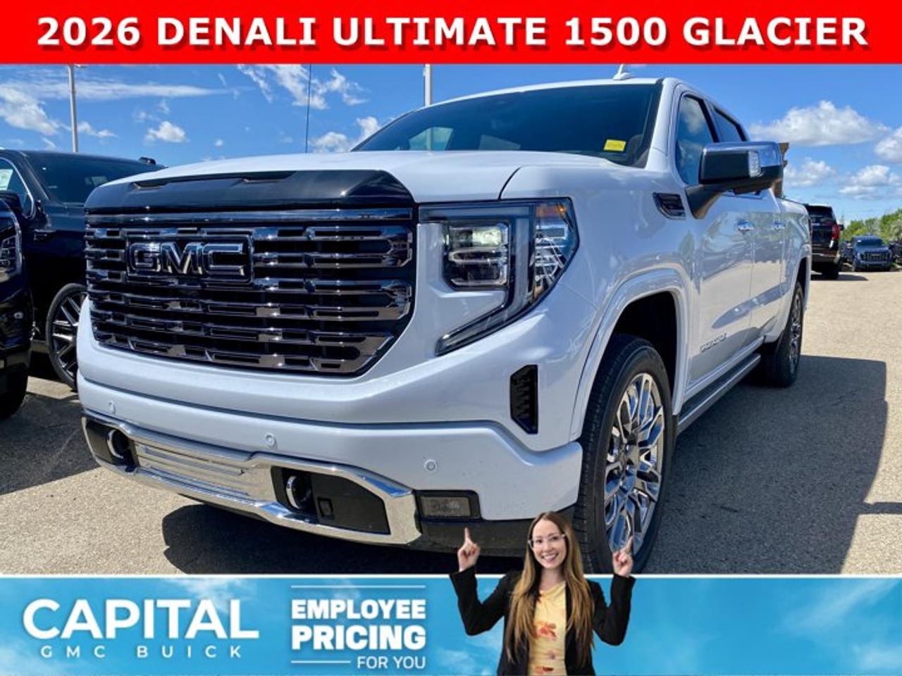 CHECK OUT THIS 2026 Limited Production DENALI ULTIMATE Sierra 1500 with the 6.2L Engine. Equipped with 16-way power front seats including MASSAGE feature, Handsfree Super Cruise, Bose Premium Stereo, the EXCLUSIVE Luxury Alpine Umber Interior, 22 Aluminum, Midnight with Chrome Inserts wheels, Body Color Arch Moldings, power-retractable assist steps with perimeter lighting, Power sunroof, Advanced Technology package, adaptive cruise, Floor Liners, rear camera mirror, heads-up display, VADER CHROME and much much more!Ask for the Internet Department for more information or book your test drive today! Text 507-585-4395 for fast answers at your fingertips!AMVIC Licensed Dealer - Licence Number B1044900