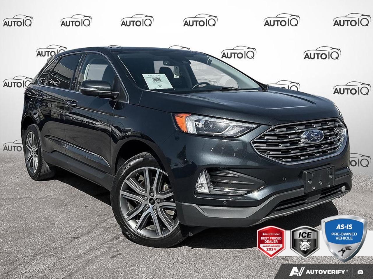 Recent Arrival!<br><br><br>| Tow Package, AWD, Adaptive Cruise Control w/Stop & Go, Cold Weather Package, Connected Built-In Navigation System, Equipment Group 300A, Evasive Steering Assist, Ford Co-Pilot360 Assist+, Front & Rear Floor Liners w/Carpet Mats, Heated Steering Wheel, Lane Centring.<br><br>Blue<br>2023 Ford Edge Titanium Panoramic Roof | Co-Pilot 360+ | Tow Pkg 4D Sport Utility<br>EcoBoost 2.0L I4 GTDi DOHC Turbocharged VCT 8-Speed Automatic<br>AWD<p> </p>

<h4>AS-IS PRE-OWNED VEHICLE</h4>

<p>This vehicle is part of our AS-TRADED inventory. Instead of sending this recent trade-in to a dealer auction, we are offering it to our retail customers first. This is a unique opportunity to purchase a vehicle exactly as it arrived.</p>

<p>The Wholesale Advantage:</p>

<p>
- Unbeatable Pricing: Priced 30-50%<strong> </strong>below typical market value because we have not added any reconditioning costs.<br>
- Raw & Uninspected: We have not performed a mechanical inspection. You are purchasing the vehicle in its original, untouched condition.<br>
- Mechanics Special: Ideal for DIY buyers or those with their own service connections who want to handle the work themselves.<br>
- Direct Access: You get the first opportunity to buy this local trade-in before it is offered to wholesalers.
</p>

<p><em>See below for mandatory As-Is disclosure.</em></p>

<p>This vehicle is being sold AS-IS, unfit, not e-tested, and is not represented as being in roadworthy condition, mechanically sound or maintained at any guaranteed level of quality. The vehicle may not be fit for use as a means of transportation and may require substantial repairs at the purchasers expense. It may not be possible to register the vehicle to be driven in its current condition. This vehicle does not qualify for AutoIQs 7-Day Money Back Guarantee</p>

<p>The buyer of this vehicle will be responsible for all costs associated with passing a Ministry of Transportation Safety Inspection, which is needed to license a vehicle in the Province of Ontario. We are offering this vehicle at a reduced price, as the buyer will be responsible for all costs associated with making this vehicle roadworthy. We have not inspected this vehicle mechanically and do not know what repairs/costs are involved in getting it roadworthy. It may or may not have mechanical, cosmetic, safety and/or emissions issues. By allowing you to choose where and how you want the certifications completed, you have an opportunity to save money!</p>

<p>SPECIAL NOTE: This vehicle is reserved for AutoIQs retail customers only. Please, no dealer calls. Errors and omissions excepted.</p>

<p>*As-traded, specialty or high-performance vehicles are excluded from the 7-Day Money Back Guarantee Program (including, but not limited to Ford Shelby, Ford mustang GT, Ford Raptor, Chevrolet Corvette, Camaro 2SS, Camaro ZL1, V-Series Cadillac, Dodge/Jeep SRT, Hyundai N Line, all electric models)</p>