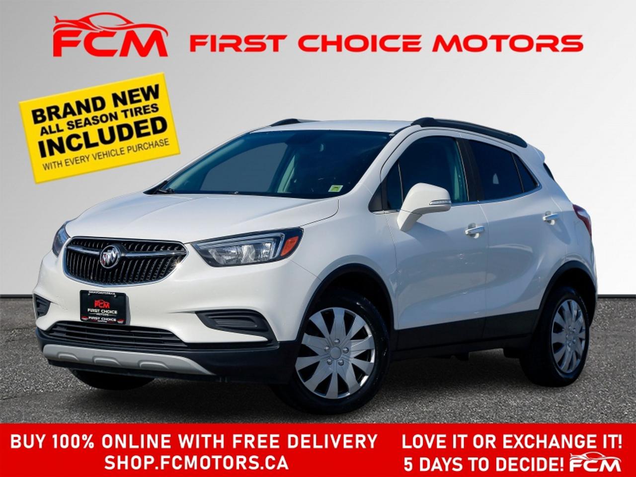 ** ** SPECIAL LIMITED TIME OFFER ** ** PURCHASE ANY VEHICLE THIS WEEK AND RECEIVE 4 BRAND-NEW ALL-SEASON TIRES AT NO ADDITIONAL COST!!! DON   T MISS THIS EXCLUSIVE CHANCE TO UPGRADE YOUR RIDE AND STAY PREPARED FOR ANY WEATHER!!! <br><br>EXCITING NEWS FROM FIRST CHOICE MOTORS! Our brand-new online showroom is now open to the public, bringing the ultimate car shopping experience right to your fingertips! Enjoy a 100% online car shopping experience, with over 500 certified vehicles in stock, comprehensive protection plans, and thousands of new auto parts & accessories available! Plus, for a limited time, were offering FREE deliveries across Ontario on all vehicle purchases! Dont miss out   visit Shop.fcmotors.ca to find and upgrade your perfect vehicle today!<br><br>Welcome to First Choice Motors, the largest car dealership in Toronto of pre-owned cars, SUVs, and vans priced between $5000-$15,000. With an impressive inventory of over 300 vehicles in stock, we are dedicated to providing our customers with a vast selection of affordable and reliable options. <br><br>Were thrilled to offer a used 2019 Buick Encore PREFERRED, white color with 185,000km (STK#9955) This vehicle was $12990 NOW ON SALE FOR $10990. It is equipped with the following features:<br>- Automatic Transmission<br>- Bluetooth<br>- Reverse camera<br>- Power windows<br>- Power locks<br>- Power mirrors<br>- Air Conditioning<br><br>At First Choice Motors, we believe in providing quality vehicles that our customers can depend on. All our vehicles come with a 36-day guarantee on all safety related items. We also offer additional warranty options up to 5 years for our customers who want extra peace of mind.<br><br>Furthermore, all our vehicles are sold fully certified with brand new brakes rotors and pads, a fresh oil change, and brand new set of all-season tires installed & balanced. You can be confident that this car is in excellent condition and ready to hit the road.<br><br>At First Choice Motors, we believe that everyone deserves a chance to own a reliable and affordable vehicle. Thats why we offer financing options with low interest rates starting at 7.9% O.A.C. Were proud to approve all customers, including those with bad credit, no credit, students, and even 9 socials. Our finance team is dedicated to finding the best financing option for you and making the car buying process as smooth and stress-free as possible.<br><br>Our dealership is open 7 days a week to provide you with the best customer service possible. We carry the largest selection of used vehicles for sale under $9990 in all of Ontario. We stock over 300 cars, mostly Hyundai, Chevrolet, Mazda, Honda, Volkswagen, Toyota, Ford, Dodge, Kia, Mitsubishi, Acura, Lexus, and more. With our ongoing sale, you can find your dream car at a price you can afford. Come visit us today and experience why we are the best choice for your next used car purchase!<br><br>All prices include $22.00 OMVIC Fee.  Excludes, license plates, ownership registration and ONTARIO HST (13%)<br>*No Credit Card payments can be accepted for Vehicle Purchases*
