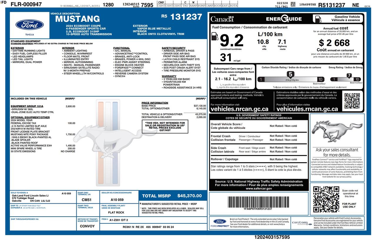 2024 Ford Mustang EcoBoost Photo