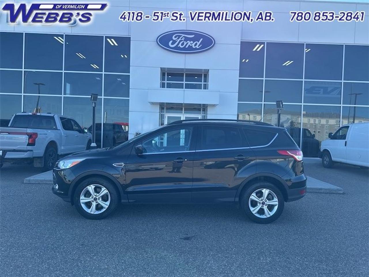 <b>Sync, Rear Parking Aid Sensors, 10-way Power Driver Seat!</b><br> <br> With athletic looks and a quiet, stylish interior, this Ford Escape distinguishes itself in a crowd of small crossovers. This 2015 Ford Escape is for sale today in Vermilion.<br> <br>Although there are many compact SUVs to choose from, few have the styling, performance, and features offered by this 5-passenger Ford Escape. Beyond its strong, efficient drivetrain and handsome styling, this Escape offers nimble handling and a comfortable ride. The interior boasts smart design and impressive features. If you need the versatility of an SUV but want something fuel-efficient and easy to drive, this Ford Escape is just right.<br> <br>This SUV has 167,399 km. Stock number 8400A is Tuxedo Black Metallic in colour and is completely accident free based on the <a href=https://vhr.carfax.ca/?id=InJ8hQA83fasTpKIbqKK1AL6ZuungPN8 target=_blank>CARFAX Report</a>. It has a 6 Speed Automatic transmission and is powered by a 173HP 1.6L 4 Cylinder Engine. This vehicle has been upgraded with the following features: Sync, Rear Parking Aid Sensors, 10-way Power Driver Seat.<br> To view the original window sticker for this vehicle view this <a href=http://www.windowsticker.forddirect.com/windowsticker.pdf?vin=1FMCU9GX1FUC50367 target=_blank>http://www.windowsticker.forddirect.com/windowsticker.pdf?vin=1FMCU9GX1FUC50367</a>. <br/><br> <br>To apply right now for financing use this link: <a href=https://www.webbsford.com/financing/ target=_blank>https://www.webbsford.com/financing/</a><br> <br/><br>Webbs Ford is located at 4118 51st in beautiful Vermilion, AB. <br/>We offer superior sales and service for our valued customers and are committed to serving our friends and clients with the best services possible. If you are looking to set up a test drive in one of our pre owned vehicles or looking to inquire about financing options, please call (780) 853-2841 and speak to one of our professional staff members today.   Vehicle pricing offer shown expires 2026-07-31.  o~o