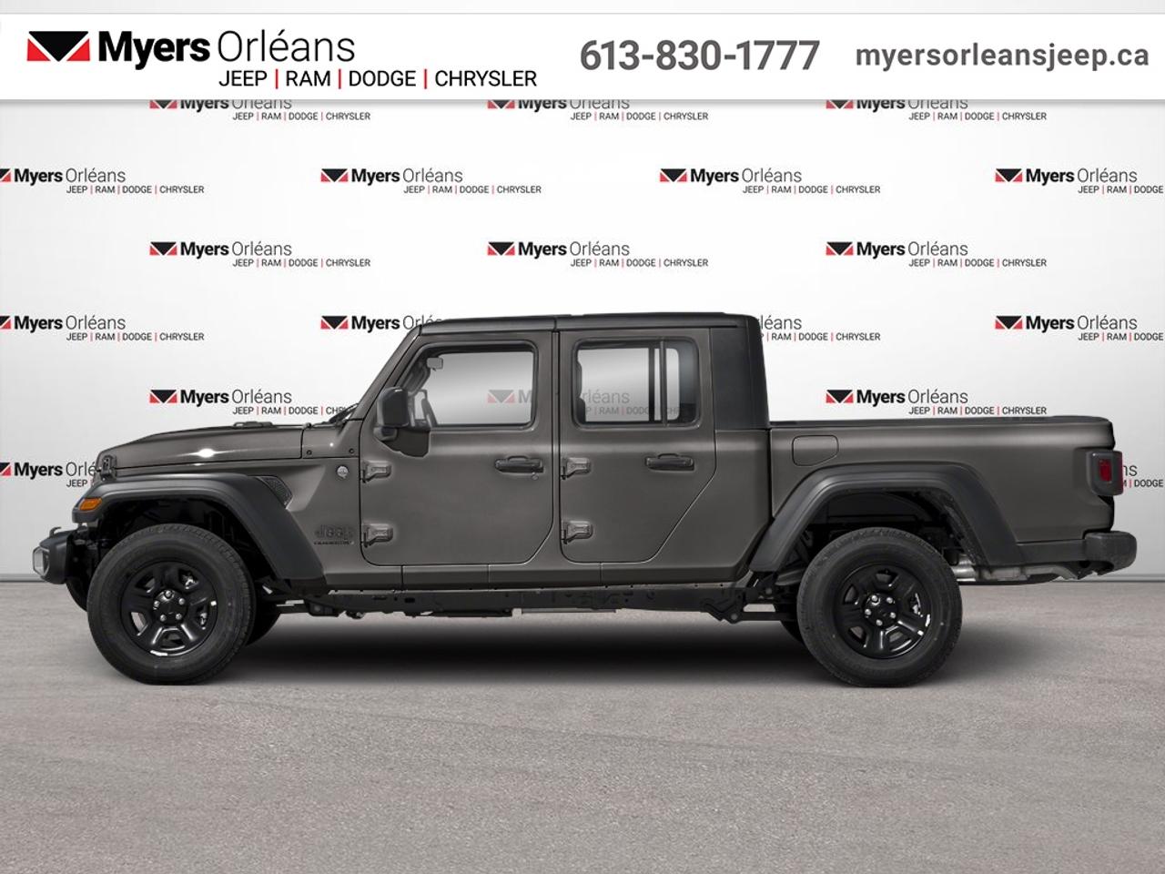 <b>Freedom Top!</b><br> <br> Its rugged frame, powerful engine options, and impressive towing capacity make it ready for both work and adventure.<br> <br>The 2026 Jeep Gladiator is built for those who demand adventure without compromise. Combining the open-air freedom of a Jeep with the utility of a pickup, it delivers unmatched versatility for work, play, and everything in between. With a refined interior, advanced technology, and uncompromising off-road performance, the Gladiator proves that capability and comfort can go hand in hand.<br> <br>This Granite Crystal Metallic Regular Cab 4X4 pickup has an Automatic transmission and is powered by a 285HP 3.6L V6 Cylinder Engine. <br> <br> Our Gladiators trim level is Willys. This Gladiator Willys features upgraded aluminum wheels, two front tow hooks, undercarriage skid plates, a full-size spare with underbody storage, removable doors and windows, and a manual convertible top with fixed roll-over protection. This rugged truck also features great convenience features like proximity keyless entry with push button start, illuminated front and rear cupholders, two 12-volt DC power outlets, and tons of storage space. Handling infotainment and connectivity duties is a 12.3-inch screen powered by Uconnect 5W, and features Apple CarPlay, Android Auto, 4G LTE WiFi hotspot internet access, and streaming audio. This vehicle has been upgraded with the following features: Freedom Top.<br><br> View the original window sticker for this vehicle with this url <b><a href=http://www.chrysler.com/hostd/windowsticker/getWindowStickerPdf.do?vin=1C6PJTAG6TL152285 target=_blank>http://www.chrysler.com/hostd/windowsticker/getWindowStickerPdf.do?vin=1C6PJTAG6TL152285</a></b>.<br> <br>To apply right now for financing use this link: <a href=https://www.myersorleansjeep.ca/apply-for-financing/ target=_blank>https://www.myersorleansjeep.ca/apply-for-financing/</a><br> <br/>5.29% financing for 96 months. <br> Buy this vehicle now for the lowest weekly payment of <b>$184.29</b> with $0 down for 96 months @ 5.29% APR O.A.C. ( Plus applicable taxes - **Rebates may not be applicable on all purchase types [cash, lease, or finance]. Eligibility and conditions may vary. Please see dealer for full details and confirmation of eligibility. / Total Obligation of $76665 ). Incentives expire 2026-06-01. See dealer for details. <br><br>The road to new driving experiences begins in our inventory, where youll find an incredible array of brand-new cars, trucks, minivans, and SUVs, including two of our bestselling models, the Dodge Ram 1500 and the Dodge Grand Caravan. If you want to know what the cutting edge of automotive technology looks like, all you have to do is visit Myers Orleans Jeep! Each model comes loaded with the convenient features and cool technology that help make every trip memorable. Looking for additional everyday luxury at a price thats incredibly wallet-friendly? Choose from our selection of quality pre-owned models! If you can think of a road, our friendly and knowledgeable sales team will help you find the perfect vehicle to drive it.<br><br>We may be a well-established dealership thats been part of the community for many years, but that doesnt mean were stuck in the past! At Myers Orleans Jeep, were proud to provide a fresh, modern approach to car buying. Using our array of online tools, you can browse our extensive inventory, schedule a service appointment, order parts, and even apply for credit from wherever youve got a connection. Our goal is to create relationships that will last, and we know that the best way to do this is by providing a dealership experience thats based on honesty, transparency, trust, and a commitment to customers. Stop by today and discover all the ways we go above and beyond for you.<br><br> Come by and check out our fleet of 30+ used cars and trucks and 80+ new cars and trucks for sale in Orleans.  o~o