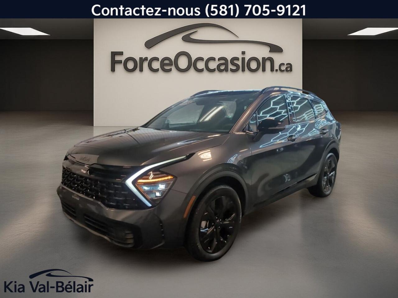 jamais accidenté // un seul propriétaire // Inspecté en 135 points

Le Kia Sportage 2025 X-LINE LIMITED * AWD * CUIR * TOIT * BI-ZONE * HARMAN KARDON * usagé offert par Kia Val-Bélair à Québec se présente dans une élégante livrée grise avec intérieur noir. Avec 14 532 km à lodomètre, un moteur de 2,5 litres à essence, une transmission automatique et 4 portes, ce VUS propose un bon équilibre entre confort, équipement et polyvalence au quotidien.

CARACTÉRISTIQUES DU SPORTAGE X-LINE LIMITED * AWD * CUIR * TOIT * BI-ZONE * HARMAN KARDON *
»» Rouage intégral AWD pour meilleure motricité
»» Toit panoramique avec section ouvrante en verre
»» Climatisation automatique à deux zones distinctes
»» Système audio Harman Kardon mentionné à la version

CARACTÉRISTIQUES DE SÉCURITÉ AVANCÉES
»» Avertissement de sortie de voie inclus
»» Surveillance des angles morts intégrée
»» Caméra de recul pour manoeuvres simplifiées
»» Contrôle de stabilité et freins ABS

PERFORMANCE ET EFFICACITÉ
»» Moteur 2,5 litres à essence
»» Transmission automatique à 8 vitesses
»» Direction assistée pour conduite quotidienne
»» Régulateur de vitesse sur longs trajets

CONFORT
»» Sièges avant chauffants pour lhiver
»» Sièges arrière chauffants appréciés des passagers
»» Siège conducteur à réglage électrique
»» Siège passager avant à réglage électrique

TECHNOLOGIE ET CONNECTIVITÉ
»» Intégration Bluetooth pour appels et audio
»» Système de navigation GPS intégré
»» Commandes audio pratiques au volant
»» Démarrage par bouton-poussoir de série

ESPACE DE CHARGEMENT
»» Hayon électrique pour accès facilité
»» Ouverture à distance du coffre pratique
»» Banquette arrière utile pour objets longs
»» Format VUS pratique pour usage familial

APPRÉCIÉ DES AUTRES PROPRIÉTAIRES
»» Habitacle silencieux sur route et autoroute
»» Confort appréciable pour trajets quotidiens
»» Visibilité rassurante avec aides au stationnement
»» Équipement généreux pour la vie de tous les jours

GARANTIE
»» Garantie légale seulement
»» Garantie dusage
»» Garantie de durée raisonnable
»» Garantie contre les vices cachés

Ce Kia Sportage 2025 X-LINE LIMITED * AWD * CUIR * TOIT * BI-ZONE * HARMAN KARDON * mise sur des éléments recherchés par plusieurs acheteurs dun VUS récent. On y retrouve notamment le démarreur à distance, les rétroviseurs chauffants, les vitres électriques, les phares automatiques à DEL, le rétroviseur intérieur électrochromatique et les vitres teintées, des équipements utiles dans les conditions de conduite dici.

Lhabitacle est pensé pour rendre les déplacements plus agréables, autant pour le conducteur que pour les passagers. La présence de sièges à mémoire, dun support lombaire au siège conducteur, du contrôle automatique de la température et dun volant réglable contribue à une position de conduite facile à adapter. Le toit panoramique ajoute aussi une belle luminosité à bord.

À lextérieur, ce véhicule conserve une allure moderne avec son aileron arrière, ses antibrouillards, ses rétroviseurs électriques avec clignotants intégrés et son hayon pratique. Son format 4 portes et sa configuration VUS en font un choix intéressant pour les courses, les déplacements en famille ou les trajets entre la ville et la route.

Chez Kia Val-Bélair à Québec, ce Kia Sportage 2025 X-LINE LIMITED * AWD * CUIR * TOIT * BI-ZONE * HARMAN KARDON * représente une option bien équipée pour lacheteur qui veut un modèle récent, peu kilométré et doté dun ensemble déquipements utiles, sans tomber dans lexagération. Il offre une combinaison concrète de sécurité, de confort et de commodité pour un usage polyvalent.

Le NIV de ce Kia Sportage X-LINE LIMITED * AWD * CUIR * TOIT * BI-ZONE * HARMAN KARDON * 2025 est le KNDPXCDF7S7406118 .

Garantie prolongée disponible, livraison en 48h