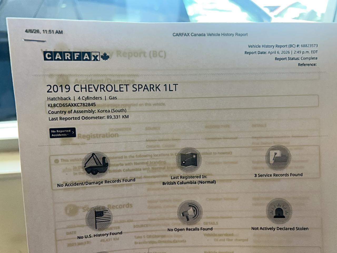 2019 Chevrolet Spark LT Photo