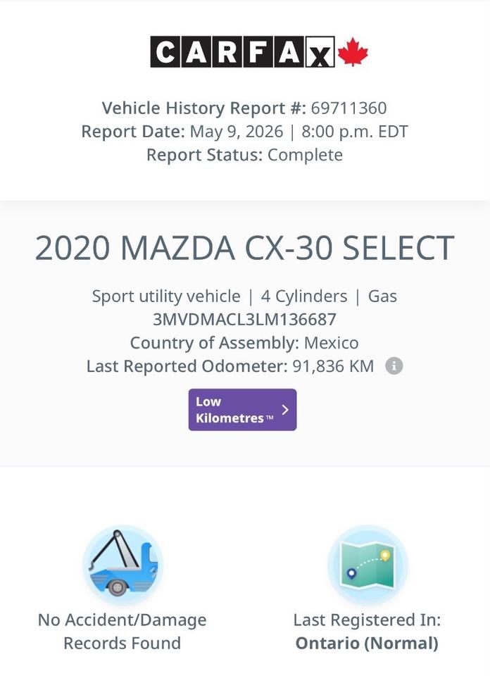 2020 Mazda CX-30 GS   CERTIFIED    Bluetooth   Blindspot   Carplay Photo