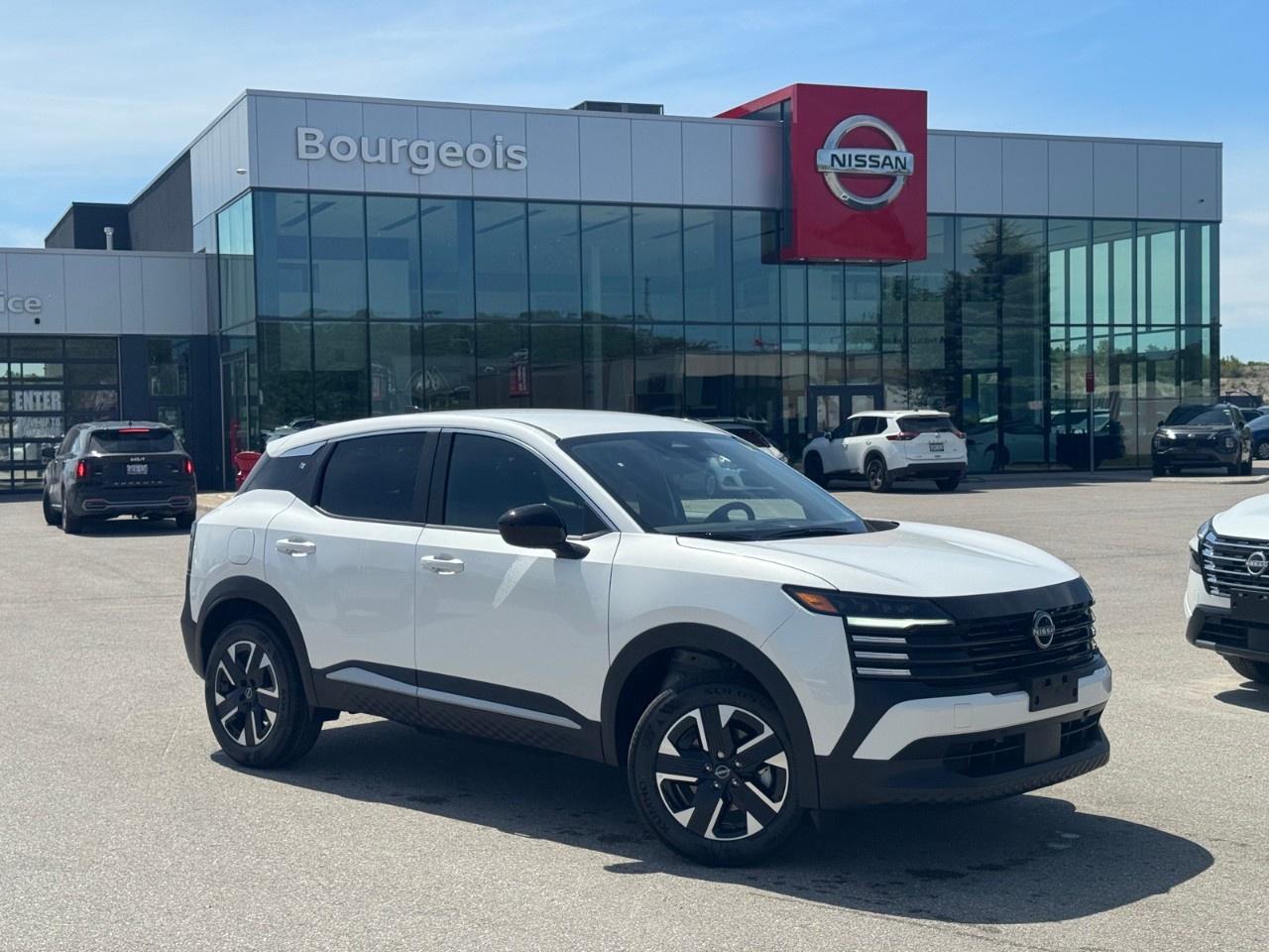 <p>Introducing the 2026 Nissan Kicks SV AWD in a stunning Aspen White Tricoat finish. This versatile SUV combines the assurance of all-wheel drive with the convenience of automatic transmission, ensuring both comfort and control in any driving condition.</p><p>The exterior boasts elegant alloy wheels and sleek white paintwork, while the interior welcomes you with a sophisticated black theme. Enjoy luxurious touches like heated front seats, a leather-wrapped steering wheel, and leatherette door trim that highlight the attention to detail in the cabin design.</p><p>Stay connected and secure with the latest technology features, including a backup camera, Bluetooth connection, and smart device integration. Safety is paramount with advanced driver assistance features such as lane assist, adaptive cruise control, and parking sensors. The remote start and keyless entry add an extra layer of convenience to your driving experience.</p><p>Ideal for families and active individuals looking for style, technology, and security in a compact package, the 2026 Nissan Kicks SV AWD is ready to meet your needs. Contact Bourgeois Midland Nissan today to learn more and schedule your personal experience with this remarkable SUV.</p> <p>Were thrilled to share that <strong>Nissan has been named the #1 mass market brand in initial quality</strong> by the <strong>J.D. Power 2025 U.S. Initial Quality Study</strong>! This industry-leading recognition confirms what our customers already know  when you choose <strong>Nissan</strong>, youre choosing exceptional craftsmanship, innovative technology, and dependable performance from day one.</p><p>At <strong>Bourgeois Midland Nissan</strong>, were proud to offer a full lineup of award-winning models like the <a target=_blank rel=noopener noreferrer nofollow href=https://www.bourgeoisnissan.com/inventory/?keyword=Rogue><strong>Nissan Rogue</strong></a>, <a target=_blank rel=noopener noreferrer nofollow href=https://www.bourgeoisnissan.com/inventory/?keyword=Altima&sort[id]=relevance&sort[sortDirection]=DESCENDING><strong>Altima</strong></a>, <a target=_blank rel=noopener noreferrer nofollow href=https://www.bourgeoisnissan.com/inventory/?modelId[]=P8Iy5bd_S_u3nnuzDJOpLA&keyword=Kicks&sort[id]=relevance&sort[sortDirection]=DESCENDING><strong>Kicks</strong></a>, and <a target=_blank rel=noopener noreferrer nofollow href=https://www.bourgeoisnissan.com/inventory/?&keyword=Kicks%20Play&sort[id]=relevance&sort[sortDirection]=DESCENDING><strong>Kicks Play</strong></a>  vehicles that consistently deliver on quality, comfort, and reliability.</p><p>Ready to experience the Nissan difference? Visit our Midland dealership today and discover why more Canadians are driving home in a Nissan.</p> <p><strong>Why Choose the Bourgeois Auto Group?</strong></p><p>For 80 years, Bourgeois Auto Group has been delivering exceptional automotive experiences. Our factor trained teams work to ensure you receive the shopping experience you deserve; whether you're looking for a new or new-to-you vehicle.</p><p>Shop 24/7 with our online showroom and chat service, ensuring convenience every step of the way. No hidden fees, full disclosure, and every pre-owned vehicle comes with a Carfax® report for peace of mind.</p><p>We offer a wide selection of pre-owned vehicles, all competitively priced using real-time market data. Get the best deal on your purchase and trade-in with our free Live Market Analysis report.</p><p>Looking to sell your car? We buy any make or modelno purchase required. Our simple to use online trade valuation tool will provide you with a clear, transparent selling experience whether you buy our car or not.</p><p>Backed by hundreds dedicated employees across 4 convenient locations, were here to meet all your automotive needs. Visit us in Midland or Parry Sound and explore our inventory or schedule your next service today.</p> <p><strong>Financing Your Next Vehicle with Bourgeois Midland Nissan:</strong></p><p>At Bourgeois Midland Nissan, we make financing your next vehicle simple and stress-free! Our team works with trusted lenders to find flexible options tailored to your budget. Drive away with confidenceapply today!</p><p>Take advantage of our online pre-qualification tool, backed by Equifax and TD Bank to find the payment that works for you. Simply <a href=https://www.bourgeoisnissan.com/pre-qualify-for-financing/ rel=nofollow><strong>CLICK HERE</strong></a> to use our secure online credit tool with no impact to your credit.</p>
