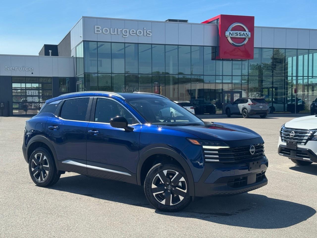 <p>Experience the thrill of driving the 2026 Nissan Kicks SV AWD in a stunning deep blue pearl finish. Designed for those who crave agility and sure-footedness, this SUV offers a responsive all-wheel-drive system to tackle any journey with confidence.</p><p>The exterior showcases eye-catching alloy wheels and sleek roof rails that add both practicality and flair. Inside, the cabin is a sanctuary of comfort, featuring a contrasting black interior with premium touches like a leather steering wheel and heated seats. Enjoy a touch of luxury with the panoramic moonroof, perfect for viewing the world in style. Details like illuminated sun visors and a sunglass holder enhance your driving experience.</p><p>Advanced technology is at your fingertips with smart device integration, Bluetooth connectivity, and a satellite radio, complemented by a high-definition backup camera and intuitive parking sensors for your safety. The Kicks is equipped with driver assistance features such as lane assist and adaptive cruise control, ensuring every drive is both enjoyable and secure.</p><p>This vehicle is perfectly suited for modern families or adventurous solo drivers looking for a vehicle that combines reliability with contemporary features. Don't miss the opportunity to own this exceptional SUV. Contact Bourgeois Midland Nissan today to learn more!</p> <p>Were thrilled to share that <strong>Nissan has been named the #1 mass market brand in initial quality</strong> by the <strong>J.D. Power 2025 U.S. Initial Quality Study</strong>! This industry-leading recognition confirms what our customers already know  when you choose <strong>Nissan</strong>, youre choosing exceptional craftsmanship, innovative technology, and dependable performance from day one.</p><p>At <strong>Bourgeois Midland Nissan</strong>, were proud to offer a full lineup of award-winning models like the <a target=_blank rel=noopener noreferrer nofollow href=https://www.bourgeoisnissan.com/inventory/?keyword=Rogue><strong>Nissan Rogue</strong></a>, <a target=_blank rel=noopener noreferrer nofollow href=https://www.bourgeoisnissan.com/inventory/?keyword=Altima&sort[id]=relevance&sort[sortDirection]=DESCENDING><strong>Altima</strong></a>, <a target=_blank rel=noopener noreferrer nofollow href=https://www.bourgeoisnissan.com/inventory/?modelId[]=P8Iy5bd_S_u3nnuzDJOpLA&keyword=Kicks&sort[id]=relevance&sort[sortDirection]=DESCENDING><strong>Kicks</strong></a>, and <a target=_blank rel=noopener noreferrer nofollow href=https://www.bourgeoisnissan.com/inventory/?&keyword=Kicks%20Play&sort[id]=relevance&sort[sortDirection]=DESCENDING><strong>Kicks Play</strong></a>  vehicles that consistently deliver on quality, comfort, and reliability.</p><p>Ready to experience the Nissan difference? Visit our Midland dealership today and discover why more Canadians are driving home in a Nissan.</p> <p><strong>Why Choose the Bourgeois Auto Group?</strong></p><p>For 80 years, Bourgeois Auto Group has been delivering exceptional automotive experiences. Our factor trained teams work to ensure you receive the shopping experience you deserve; whether you're looking for a new or new-to-you vehicle.</p><p>Shop 24/7 with our online showroom and chat service, ensuring convenience every step of the way. No hidden fees, full disclosure, and every pre-owned vehicle comes with a Carfax® report for peace of mind.</p><p>We offer a wide selection of pre-owned vehicles, all competitively priced using real-time market data. Get the best deal on your purchase and trade-in with our free Live Market Analysis report.</p><p>Looking to sell your car? We buy any make or modelno purchase required. Our simple to use online trade valuation tool will provide you with a clear, transparent selling experience whether you buy our car or not.</p><p>Backed by hundreds dedicated employees across 4 convenient locations, were here to meet all your automotive needs. Visit us in Midland or Parry Sound and explore our inventory or schedule your next service today.</p> <p><strong>Financing Your Next Vehicle with Bourgeois Midland Nissan:</strong></p><p>At Bourgeois Midland Nissan, we make financing your next vehicle simple and stress-free! Our team works with trusted lenders to find flexible options tailored to your budget. Drive away with confidenceapply today!</p><p>Take advantage of our online pre-qualification tool, backed by Equifax and TD Bank to find the payment that works for you. Simply <a href=https://www.bourgeoisnissan.com/pre-qualify-for-financing/ rel=nofollow><strong>CLICK HERE</strong></a> to use our secure online credit tool with no impact to your credit.</p>