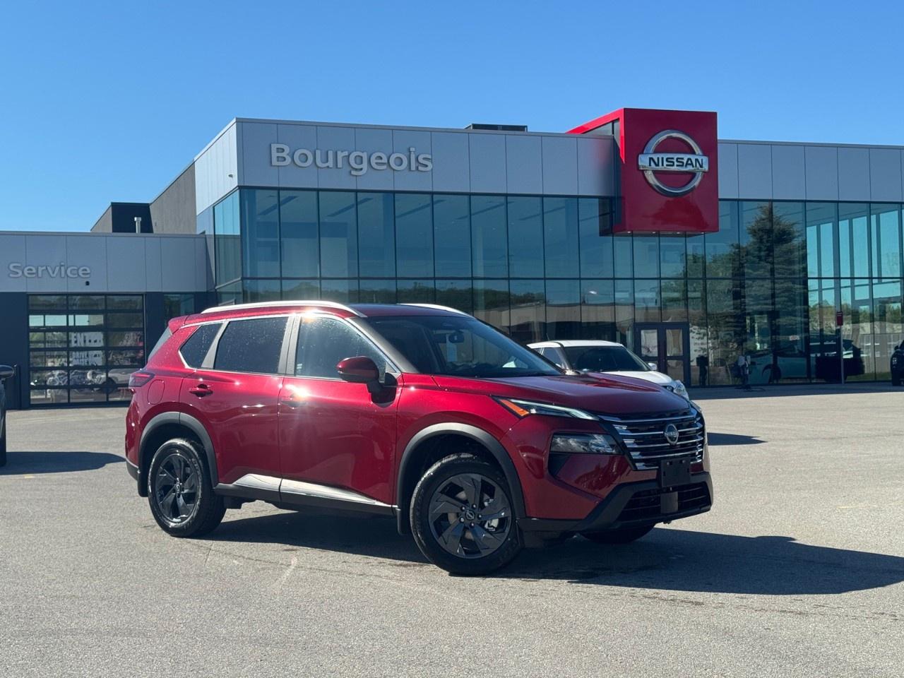 <p>The stunning 2026 Nissan Rogue AWD SV Moonroof, available in an eye-catching Scarlet Ember Tintcoat, offers exceptional handling and capability with its all-wheel drive system. This SUV is designed to turn heads and provide a comfortable driving experience.</p><p>Step inside to discover a sophisticated interior featuring a smooth black color scheme. The cabin enhances every journey with high-quality materials such as a leatherette door trim insert. The spacious interior is filled with features to keep you comfortable, like heated front seats and a heated steering wheel for those chilly Canadian mornings.</p><p>Stay connected and secure with an array of technology and safety features. The intuitive infotainment system includes smart device integration and a Wi-Fi hotspot to keep you connected on the go. Safety is enhanced with a backup camera, lane assist, and adaptive cruise control to assist you in navigating various driving conditions with ease. You'll also enjoy the convenience of a remote start and a backup camera, alongside the flexibility of power seats and windows.</p><p>This bold Nissan Rogue is the perfect choice for drivers seeking a versatile and tech-savvy SUV. If this sounds like the vehicle to match your lifestyle, dont hesitate. Contact Bourgeois Midland Nissan to schedule a test drive and learn more about this exceptional SUV today!</p> <p>Were thrilled to share that <strong>Nissan has been named the #1 mass market brand in initial quality</strong> by the <strong>J.D. Power 2025 U.S. Initial Quality Study</strong>! This industry-leading recognition confirms what our customers already know  when you choose <strong>Nissan</strong>, youre choosing exceptional craftsmanship, innovative technology, and dependable performance from day one.</p><p>At <strong>Bourgeois Midland Nissan</strong>, were proud to offer a full lineup of award-winning models like the <a target=_blank rel=noopener noreferrer nofollow href=https://www.bourgeoisnissan.com/inventory/?keyword=Rogue><strong>Nissan Rogue</strong></a>, <a target=_blank rel=noopener noreferrer nofollow href=https://www.bourgeoisnissan.com/inventory/?keyword=Altima&sort[id]=relevance&sort[sortDirection]=DESCENDING><strong>Altima</strong></a>, <a target=_blank rel=noopener noreferrer nofollow href=https://www.bourgeoisnissan.com/inventory/?modelId[]=P8Iy5bd_S_u3nnuzDJOpLA&keyword=Kicks&sort[id]=relevance&sort[sortDirection]=DESCENDING><strong>Kicks</strong></a>, and <a target=_blank rel=noopener noreferrer nofollow href=https://www.bourgeoisnissan.com/inventory/?&keyword=Kicks%20Play&sort[id]=relevance&sort[sortDirection]=DESCENDING><strong>Kicks Play</strong></a>  vehicles that consistently deliver on quality, comfort, and reliability.</p><p>Ready to experience the Nissan difference? Visit our Midland dealership today and discover why more Canadians are driving home in a Nissan.</p> <p><strong>Why Choose the Bourgeois Auto Group?</strong></p><p>For 80 years, Bourgeois Auto Group has been delivering exceptional automotive experiences. Our factor trained teams work to ensure you receive the shopping experience you deserve; whether you're looking for a new or new-to-you vehicle.</p><p>Shop 24/7 with our online showroom and chat service, ensuring convenience every step of the way. No hidden fees, full disclosure, and every pre-owned vehicle comes with a Carfax® report for peace of mind.</p><p>We offer a wide selection of pre-owned vehicles, all competitively priced using real-time market data. Get the best deal on your purchase and trade-in with our free Live Market Analysis report.</p><p>Looking to sell your car? We buy any make or modelno purchase required. Our simple to use online trade valuation tool will provide you with a clear, transparent selling experience whether you buy our car or not.</p><p>Backed by hundreds dedicated employees across 4 convenient locations, were here to meet all your automotive needs. Visit us in Midland or Parry Sound and explore our inventory or schedule your next service today.</p> <p><strong>Financing Your Next Vehicle with Bourgeois Midland Nissan:</strong></p><p>At Bourgeois Midland Nissan, we make financing your next vehicle simple and stress-free! Our team works with trusted lenders to find flexible options tailored to your budget. Drive away with confidenceapply today!</p><p>Take advantage of our online pre-qualification tool, backed by Equifax and TD Bank to find the payment that works for you. Simply <a href=https://www.bourgeoisnissan.com/pre-qualify-for-financing/ rel=nofollow><strong>CLICK HERE</strong></a> to use our secure online credit tool with no impact to your credit.</p>