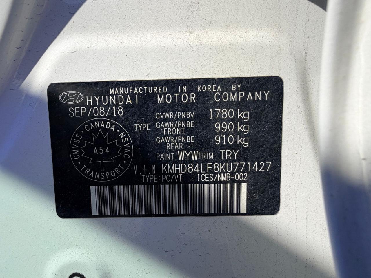 2019 Hyundai Elantra PREFERRED AUTOMATIC Photo
