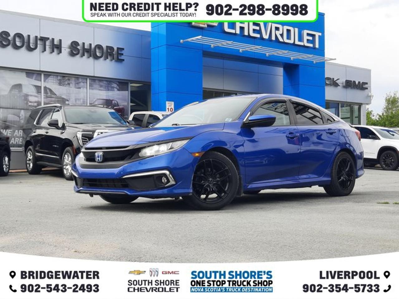 Recent Arrival! Aegean Blue Metallic 2019 Honda Civic LX For Sale, Bridgewater FWD CVT 2.0L I4 DOHC 16V i-VTEC Cloth, 8 Speakers, ABS brakes, Air Conditioning, Auto High-beam Headlights, Brake assist, Bumpers: body-colour, Delay-off headlights, Driver door bin, Driver vanity mirror, Dual front side impact airbags, Electronic Stability Control, Emergency communication system, Exterior Parking Camera Rear, Forward collision: Collision Mitigation Braking System (CMBS) + FCW mitigation, Front anti-roll bar, Front Bucket Seats, Fully automatic headlights, Heated door mirrors, Heated Front Bucket Seats, Heated front seats, Illuminated entry, Occupant sensing airbag, Outside temperature display, Passenger vanity mirror, Power door mirrors, Power steering, Power windows, Radio data system, Rear window defroster, Remote keyless entry, Security system, Speed control, Speed-sensing steering, Split folding rear seat, Telescoping steering wheel, Tilt steering wheel, Traction control, Trip computer, Wheels: 17 Black Alloy.