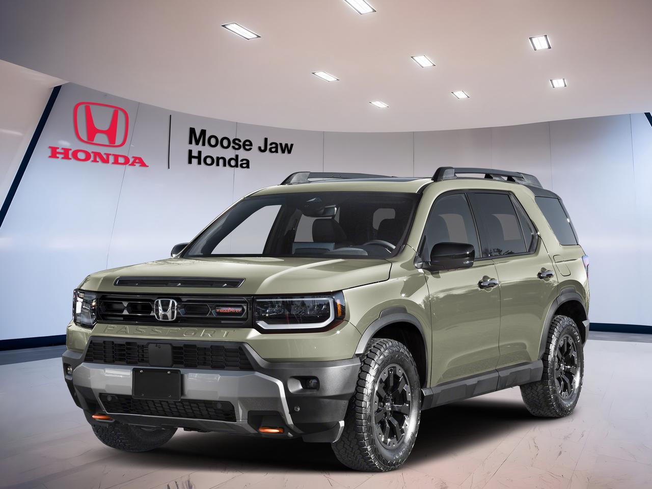 Built for drivers who want real capability with everyday comfort, this brand new 2026 Honda Passport TrailSport Touring is ready for Saskatchewan roads and weekend escapes alike. Finished in green with a brown interior, this SUV pairs a strong V6 engine with all-wheel drive and a smooth 10-Speed Automatic transmission for confident travel in Moose Jaw and beyond.

The 2026 Honda Passport TrailSport Touring delivers the rugged attitude many SUV shoppers want, while keeping the drive refined and easy. Its 3.5-litre 24-valve DOHC V6 with dual variable timing control brings proven Honda power, and the all-wheel drive system helps add assurance when weather and road conditions change.

FEATURES OF THE Passport Trailsport Touring

»» Green exterior with bold SUV presence
»» Brown interior with warm cabin feel
»» 10-Speed Automatic transmission with shift
»» All-wheel drive for added traction

ADVANCED SAFETY FEATURES

»» Advanced body structure helps absorb impacts
»» Traction support adds control on roads
»» All-wheel drive boosts poor-weather confidence
»» Honda engineering supports daily peace of mind

PERFORMANCE AND EFFICIENCY

»» 3.5-litre DOHC V6 delivers strong power
»» Dual variable timing control improves response
»» 10-Speed Automatic supports smooth acceleration
»» All-wheel drive enhances year-round capability

COMFORT AND CONVENIENCE

»» Spacious cabin supports daily family travel
»» Brown interior adds upscale visual warmth
»» Easy driving manners suit city commutes
»» SUV design offers practical passenger room

TECHNOLOGY AND CONNECTIVITY

»» Driver-focused controls support easy operation
»» Automatic transmission offers simple daily use
»» Clear layout helps reduce driver distraction
»» Modern Honda design feels intuitive inside

CARGO SPACE

»» SUV body style supports versatile storage
»» Rear cargo area suits daily errands
»» Useful space for gear and luggage
»» Cabin layout helps carry passengers comfortably

WHAT OTHER OWNERS LIKE

»» Strong V6 power for highway passing
»» Confident all-wheel drive in winter
»» Smooth automatic shifting in daily driving
»» Practical size for trips and errands

This 2026 Honda Passport Trailsport Tourings VIN is: 5FNYF9H8XTB506960.<p> this brand new 2026 Honda Passport TrailSport Touring is ready for Saskatchewan roads and weekend escapes alike. Finished in green with a brown interior</p>
<p> this SUV pairs a strong V6 engine with all-wheel drive and a smooth 10-Speed Automatic transmission for confident travel in Moose Jaw and beyond.

The 2026 Honda Passport TrailSport Touring delivers the rugged attitude many SUV shoppers want</p>
<p> while keeping the drive refined and easy. Its 3.5-litre 24-valve DOHC V6 with dual variable timing control brings proven Honda power</p>
<p> and the all-wheel drive system helps add assurance when weather and road conditions change.

FEATURES OF THE Passport Trailsport Touring

»» Green exterior with bold SUV presence
»» Brown interior with warm cabin feel
»» 10-Speed Automatic transmission with shift
»» All-wheel drive for added traction

ADVANCED SAFETY FEATURES

»» Advanced body structure helps absorb impacts
»» Traction support adds control on roads
»» All-wheel drive boosts poor-weather confidence
»» Honda engineering supports daily peace of mind

PERFORMANCE AND EFFICIENCY

»» 3.5-litre DOHC V6 delivers strong power
»» Dual variable timing control improves response
»» 10-Speed Automatic supports smooth acceleration
»» All-wheel drive enhances year-round capability

COMFORT AND CONVENIENCE

»» Spacious cabin supports daily family travel
»» Brown interior adds upscale visual warmth
»» Easy driving manners suit city commutes
»» SUV design offers practical passenger room

TECHNOLOGY AND CONNECTIVITY

»» Driver-focused controls support easy operation
»» Automatic transmission offers simple daily use
»» Clear layout helps reduce driver distraction
»» Modern Honda design feels intuitive inside

CARGO SPACE

»» SUV body style supports versatile storage
»» Rear cargo area suits daily errands
»» Useful space for gear and luggage
»» Cabin layout helps carry passengers comfortably

WHAT OTHER OWNERS LIKE

»» Strong V6 power for highway passing
»» Confident all-wheel drive in winter
»» Smooth automatic shifting in daily driving
»» Practical size for trips and errands

This 2026 Honda Passport Trailsport Tourings VIN is: 5FNYF9H8XTB506960.</p>
