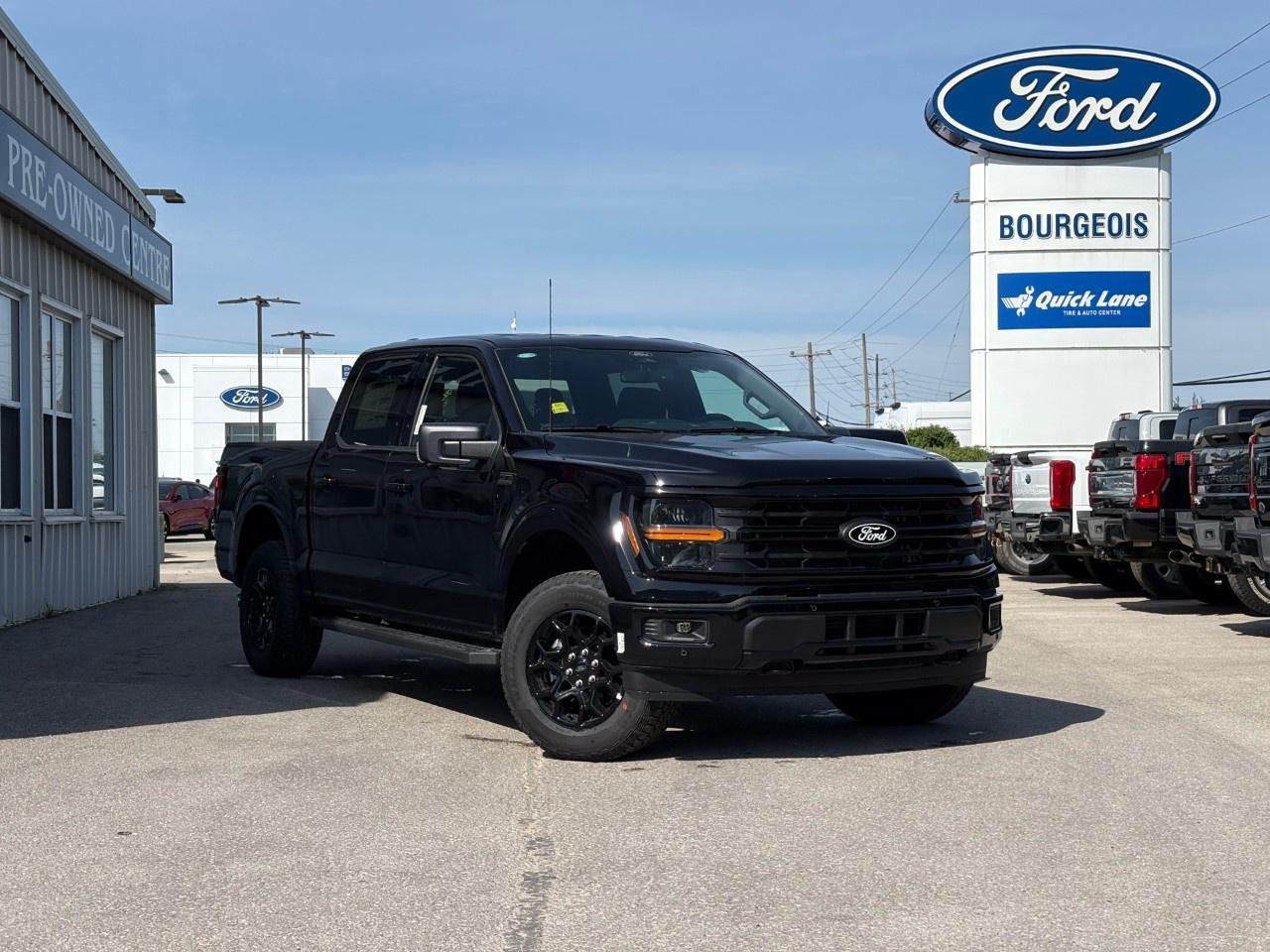 <p>Experience the power and versatility of the 2026 Ford F-150 XLT, dressed in a striking Agate Black Metallic exterior. This 4WD SuperCrew truck is engineered for those who demand both rugged capability and refined handling, equipped with a sophisticated 10-speed automatic transmission and a resilient 3.5L V6 EcoBoost engine.</p> <p>The exterior exudes durability with features like a tough bed spray-in bedliner, making it perfect for heavy-duty tasks and everyday utility. Inside, the black interior offers comfort and modern styling, ensuring a pleasant journey for you and your passengers. Key features such as heated mirrors, air conditioning, and power windows cater to your comfort and convenience.</p> <p>The F-150 is loaded with smart technology including a backup camera, Bluetooth connection, satellite radio, smart device integration, and a Wi-Fi hotspot. Its designed with safety in mind, featuring brake assist, lane assist, parking sensors, and an array of selectable drive modes tailored for every terrainnormal, ECO, sport, tow/haul, slippery, deep snow/sand, and mud/rutensuring a responsive and secure drive.</p> <p>This truck appeals to adventurers, families, and businesses alike, seeking a reliable and equipped vehicle for any challenge. Dont miss out on this unparalleled combination of luxury and utility. Contact Bourgeois Motors Ltd. today to learn more about the 2026 Ford F-150 XLT and elevate your driving experience.</p> <p><span style=color:rgb( 58 , 80 , 95 )>The discount shown on vehicle represents the </span><u>Cash Purchase</u><span style=color:rgb( 58 , 80 , 95 )> discount and is inclusive of all non-stackable and stackable cash purchase discounts from Ford of Canada and Bourgeois Motors Ltd. and is offered in lieu of sub-vented lease or finance rates. To get details on current discounts applicable to this and other vehicles in our inventory for Lease and Finance customer, see a member of our team. All offers for lease or finance are On Approved Credit (OAC).While every effort is made to ensure the accuracy of discounts and programs, programs are subject to change without notice </span><span style=color:rgb( 119 , 119 , 119 )>and may not be accurate or completely current. While every reasonable effort is made to ensure the accuracy of this data, we are not responsible for any errors or omissions contained on these pages.</span></p> <p><strong>Why Choose the Bourgeois Auto Group?</strong></p><p>For 80 years, Bourgeois Auto Group has been delivering exceptional automotive experiences. Our factor trained teams work to ensure you receive the shopping experience you deserve; whether you're looking for a new or new-to-you vehicle.</p><p>Shop 24/7 with our online showroom and chat service, ensuring convenience every step of the way. No hidden fees, full disclosure, and every pre-owned vehicle comes with a Carfax® report for peace of mind.</p><p>We offer a wide selection of pre-owned vehicles, all competitively priced using real-time market data. Get the best deal on your purchase and trade-in with our free Live Market Analysis report.</p><p>Looking to sell your car? We buy any make or modelno purchase required. Our simple to use online trade valuation tool will provide you with a clear, transparent selling experience whether you buy our car or not.</p><p>Backed by hundreds dedicated employees across 4 convenient locations, were here to meet all your automotive needs. Visit us in Midland or Parry Sound and explore our inventory or schedule your next service today.</p> <p><strong>Financing Your Next Vehicle with Bourgeois Motors Ford in Midland:</strong></p><p>At Bourgeois Motors Ford, we make financing your next vehicle simple and stress-free! Our team works with trusted lenders to find flexible options tailored to your budget. Drive away with confidenceapply today!</p><p>Take advantage of our online pre-qualification tool, backed by Equifax and TD Bank to find the payment that works for you. Simply <a href=https://www.bourgeoismotors.com/free-credit-check/ rel=nofollow><strong>CLICK HERE</strong></a><strong> </strong>to use our secure online credit tool with no impact to your credit.</p>