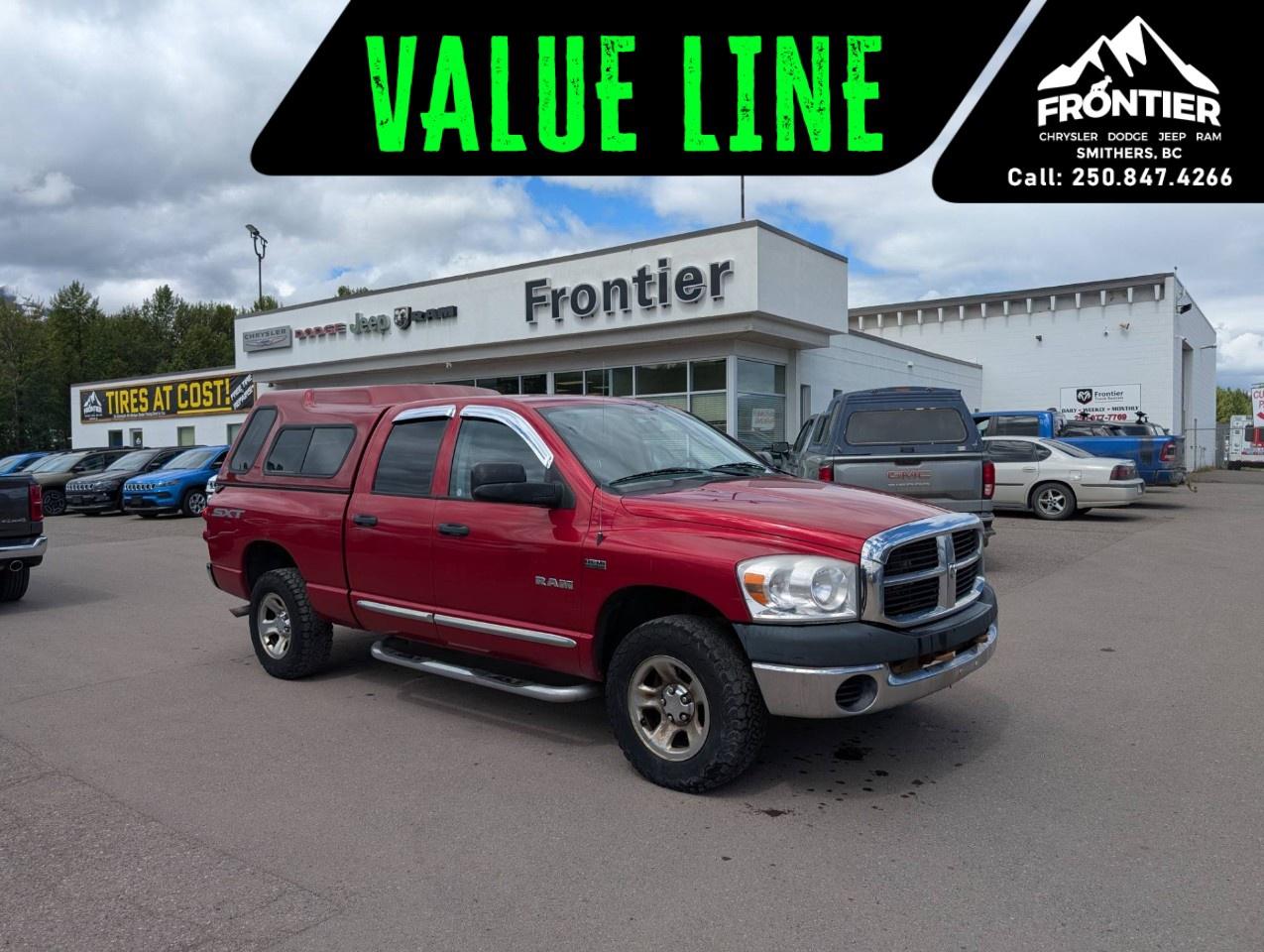 <p>-- Please note that this vehicle is part of our VALUE LINE PROGRAM. Reach out to our sales team directly for details on this vehicle. --</p><p></p><p>The 2008 Dodge Ram 1500 ST 4WD Quad Cab delivers classic HEMI truck capability, rugged styling, and dependable 4x4 performance at an excellent value.</p><p>Powered by a proven <strong>5.7L HEMI V8 engine</strong> paired with a <strong>manual transmission</strong>, this Ram offers strong performance, towing capability, and the unmistakable sound and feel that truck enthusiasts appreciate.</p><p>Finished in <strong>black exterior paint</strong>, this Quad Cab configuration provides practical passenger space along with a versatile <strong>6.3-foot box</strong> ready for work, hauling, or everyday use.</p><p>Equipped with <strong>4x4 capability</strong> and air conditioning, this Ram is built to handle Canadian roads, job sites, and changing weather conditions with confidence.</p><p>With over 200,000 km, this truck is part of our <strong>Value Line Program</strong>, making it a great option for buyers searching for an affordable full-size pickup with solid capability and classic Dodge truck styling.</p><p>Whether you need a dependable work truck, a winter-ready 4x4, or an affordable pickup with V8 power, the 2008 Dodge Ram 1500 ST Quad Cab is ready to get the job done.</p><p>Please note that this vehicle is part of our Value Line Program. Reach out to our sales team directly for full details on this vehicle.</p><p>Please confirm all vehicle details and features with our sales team and start the buying process today.</p>
