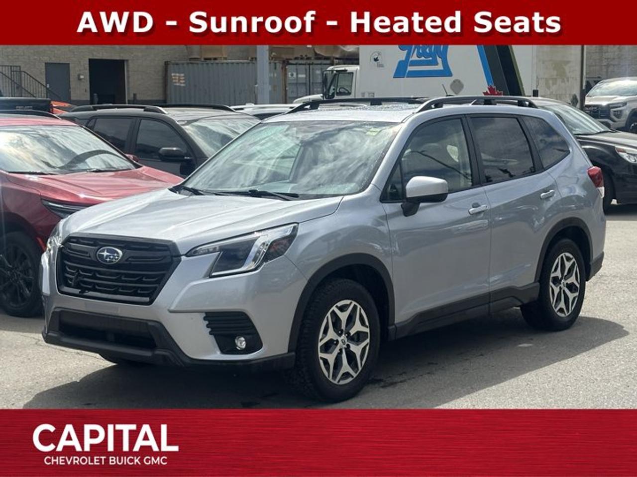 Recent Arrival!Ask for the Internet Department for more information or book your test drive today! Call 403-256-4960 for fast answers at your fingertips! Disclaimer: All prices are plus taxes. See dealer for details. AMVIC Licensed Dealer # B2020028.2024 Forester Lineartronic CVT AWD Forester Touring, AWD, 6 Speakers, Air Conditioning, Apple CarPlay/Android Auto, Exterior Parking Camera Rear, Front Heated Bucket Seats, Power moonroof: Panoramic, Power windows, Rear window defroster, Speed control, Steering wheel mounted audio controls, Wheels: 17 x 7 Split 6-Spoke Aluminum Alloy.