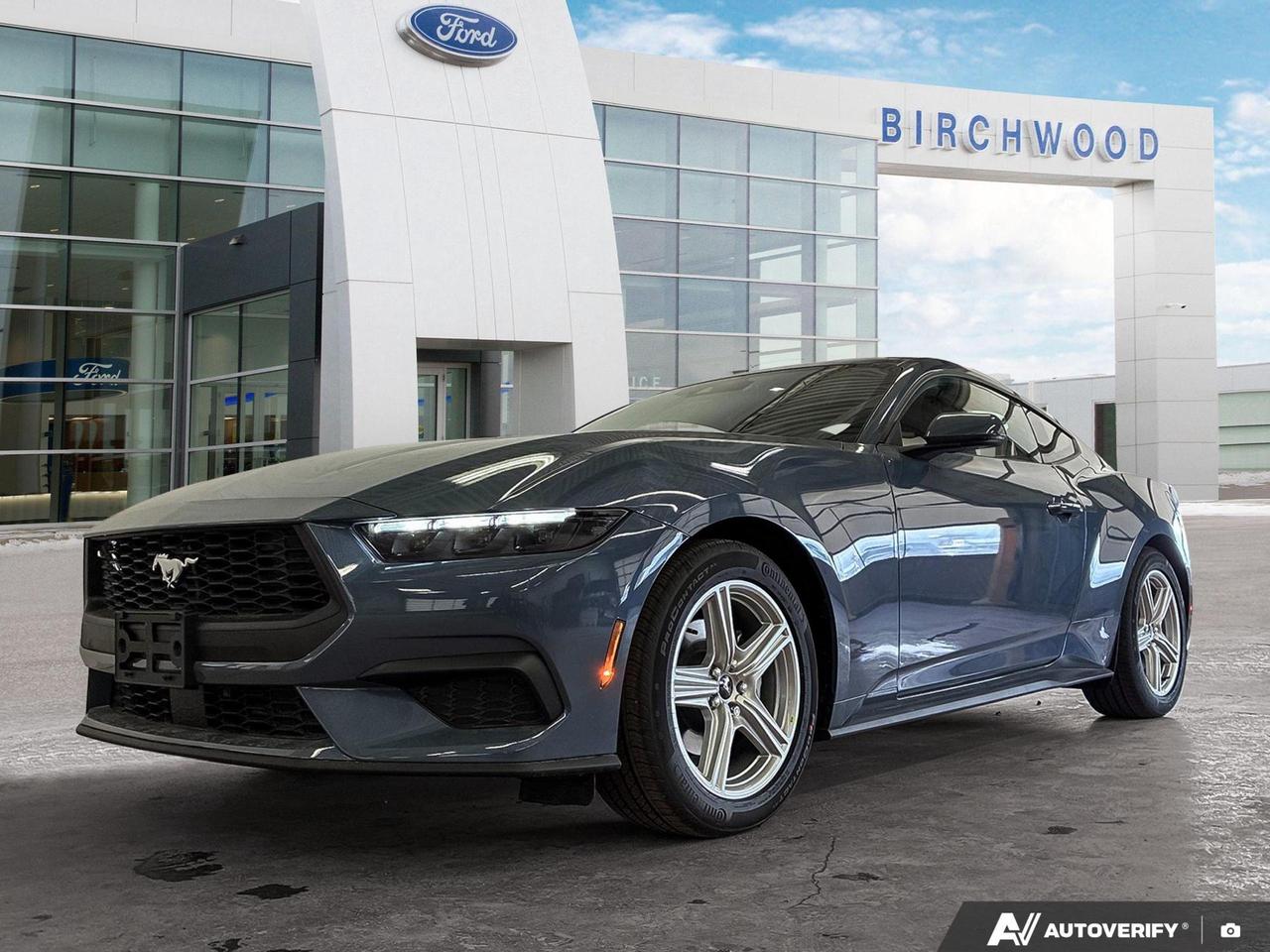The 2026 Ford Mustang EcoBoost is the entry point into an iconic performance nameplate  and it delivers more than just a badge. With a 2.3L turbocharged 4-cylinder pushing power to the rear wheels, a 3.15 limited-slip rear axle, and a dual-zone automatic climate system, this Blue Mustang from Birchwood Ford is dialed in for drivers who want engagement without compromise.

- Brand new 2026 model year with only 26 km  essentially untouched
- Rear-wheel drive with a 3.15 limited-slip rear axle for confident, spirited handling
- 2.3L 4-cylinder engine paired with electric power-assist speed-sensing steering
- Voice-activated dual-zone front automatic air conditioning for personalized comfort
- Autolamp LED projector beam headlamps with auto high-beam and daytime running lights
- Rear parking sensors and cross-traffic alert to assist with tight urban maneuvers
- Driver and passenger knee airbags plus full curtain airbag coverage for comprehensive protection
- Smart device integration with Bluetooth connectivity and cruise control via steering wheel controls

Ready to get behind the wheel? Reserve this Mustang online, start your purchase through our website at www.birchwoodford.ca, or contact us directly to book a test drive. Our team at Birchwood Ford is here to make the process straightforward and on your terms.
Birchwood Ford is your choice for New Ford vehicles in Winnipeg. 

At Birchwood Ford, we hold ourselves to the highest standard. Our number one focus is customer satisfaction which has awarded us the Ford of Canadas Presidents Award for 5 consecutive years. This honour is presented to Ford dealers that have proven outstanding results in Sales and Customer Service Excellence.

Are you a newcomer to Canada, recent graduate, first time car buyer or physically challenged? Ask us about our exclusive rebates and how they may apply to you.
 
Interested in seeing/hearing more? Book a test drive or give us a call at (204) 661-9555 and we can help you with whatever you need!

Dealer permit #4454
Dealer permit #4454