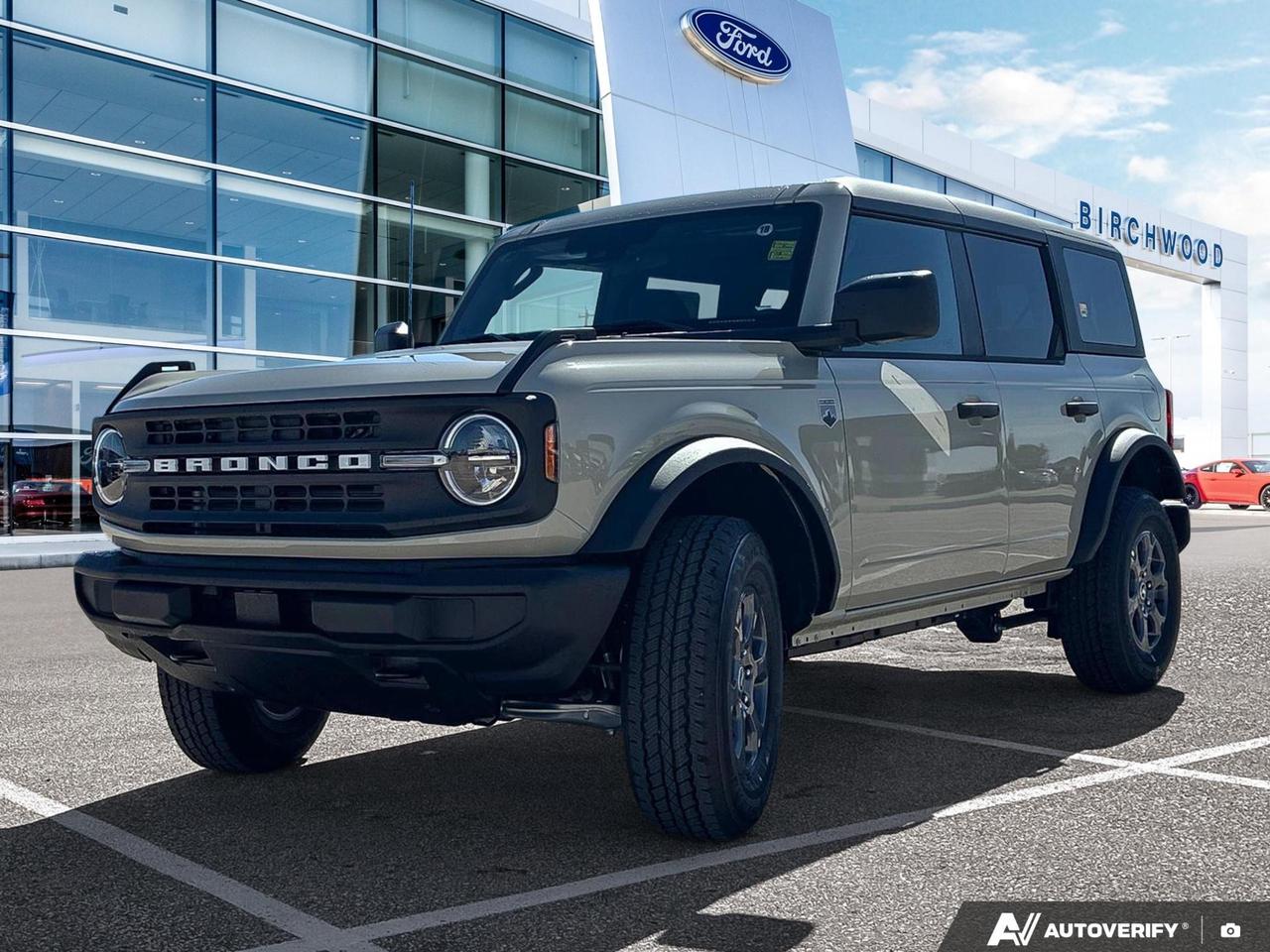 The 2026 Ford Bronco Big Bend is built for those who treat the outdoors as their second home. With part-time 4WD, a rugged 2.3L 4-cylinder engine, and a manual convertible top that opens up the world around you, this Sand-coloured Bronco is ready for whatever road  or lack thereof  lies ahead. At just 26 km, this is as fresh as it gets.

Key Features:
- Manual convertible top with fixed roll-over protection  open-air off-roading on demand
- Part-time four-wheel drive with Hill Descent Control and Hill Hold for serious terrain capability
- Connected Navigation with live traffic, predictive destinations, and pinch-to-zoom
- Driver and passenger heated front seats for comfort on early-morning trail starts
- Voice-activated dual-zone automatic air conditioning
- BLIS Blind Spot Information System and Cross-Traffic Alert for confident driving
- Ford Co-Pilot360 with auto high-beam headlamps and collision mitigation
- Fuel economy of 11L/100km highway  practical for long hauls to your favourite trails

Ready to make it yours? Visit Birchwood Ford at birchwoodford.ca to reserve this Bronco, start your purchase online, or book a test drive. Our team is here to answer any questions and make the process as straightforward as possible.
Birchwood Ford is your choice for New Ford vehicles in Winnipeg. 

At Birchwood Ford, we hold ourselves to the highest standard. Our number one focus is customer satisfaction which has awarded us the Ford of Canadas Presidents Award for 5 consecutive years. This honour is presented to Ford dealers that have proven outstanding results in Sales and Customer Service Excellence.

Are you a newcomer to Canada, recent graduate, first time car buyer or physically challenged? Ask us about our exclusive rebates and how they may apply to you.
 
Interested in seeing/hearing more? Book a test drive or give us a call at (204) 661-9555 and we can help you with whatever you need!

Dealer permit #4454
Dealer permit #4454