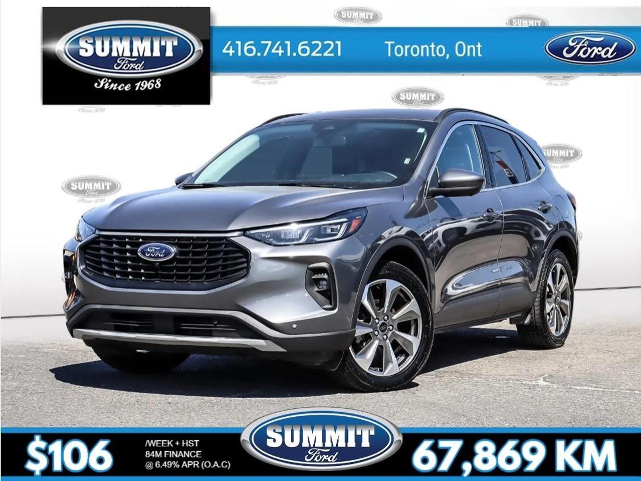 <p>Explore the 2024 Ford Escape Platinum AWD in a striking Carbonized Grey Metallic finish that promises both style and capability. This SUV is equipped with all-wheel drive, ensuring a confident grip on all road conditions and superior handling.</p><p>The exterior radiates elegance with its alloy wheels and sleek design. Inside, the black leather interior offers a luxurious touch, accented by comfortable heated seats and a heated steering wheel, making every drive pleasurable. With convenient features like a power tailgate and power seats, you'll enjoy both comfort and practicality.</p><p>Stay connected and entertained with advanced technology, including an intuitive navigation system, smart device integration, and a wi-fi hotspot. Safety is prioritized with driver assistance features such as lane assist, adaptive cruise control, and a backup camera to enhance your peace of mind on the road.</p><p>This SUV is perfect for families and professionals seeking a robust yet stylish vehicle. Visit Summit Ford to experience the seamless blend of power and technology in the 2024 Ford Escape Platinum AWD. Contact us today to learn more and schedule a test drive.</p>