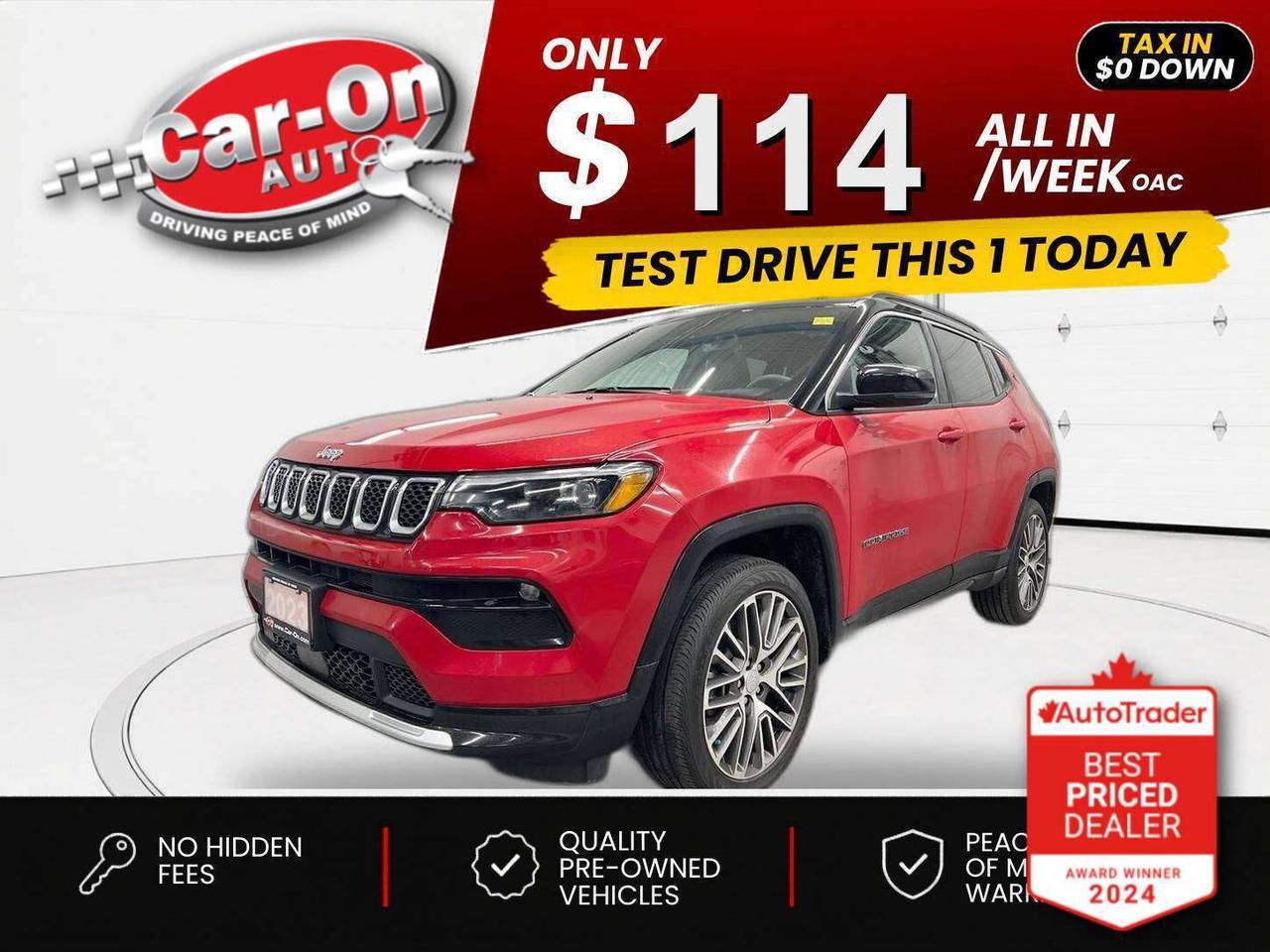 $0 DOWN $114/WEEK ALL IN INCLUDING ONTARIO TAXES O.A.C* STUNNING REDLINE PEARL LIMITED 4X4 W/ 200HP TURBOCHARGED ENGINE, ELITE EXTERIOR, SUN & SOUND GROUPS!!! Premium leather bucket seats, panoramic sunroof, heated/cooled seats, heated steering, massive 10-inch touchscreen w/ navigation, remote start, blind spot monitor, rear cross-traffic alert, pre-collision system, active lane management, backup camera, 19-inch alloys, premium Alpine audio system, Android Auto/ Apple CarPlay, dual-zone climate control, automatic headlights w/ auto highbeams, keyless entry w/ push start, rain-sensing wipers, power liftgate, full power group incl. power driver & passenger seat w/ driver memory, auto-dimming rearview mirror, garage door opener, cruise control, Bluetooth and Sirius XM!!