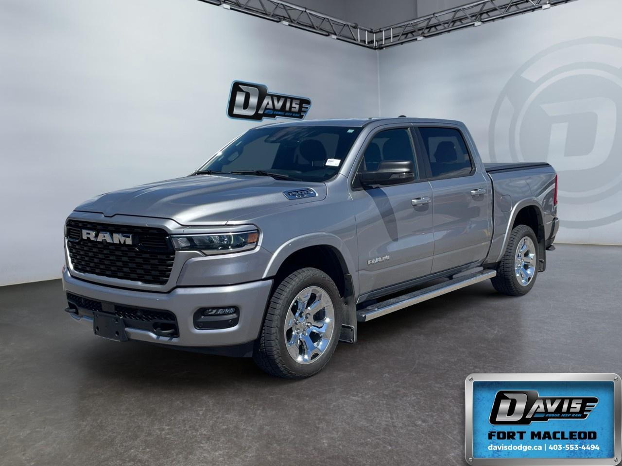 <p>Bold styling, advanced technology, and impressive performance come together in this 2025 RAM 1500 Big Horn Sport finished in Billet Silver Metallic with Black deluxe cloth bucket seats.</p><p>Powered by the all-new 3.0L Hurricane SO Twin Turbo inline-6 engine paired to an 8-speed automatic transmission, this RAM delivers outstanding power, smooth performance, and excellent towing capability.</p><p>Key Features Include:</p><p> 3.0L Hurricane SO Twin Turbo I6 Engine  8-Speed Automatic Transmission  4x4  Quick Order Package 21Z Big Horn  Sport Appearance Package  Off-Road Group  20 Chrome-Clad Aluminum Wheels  Falken All-Season Tires  Raised Ride Height  E-Locker Rear Axle  Heavy-Duty Off-Road Shocks  Tow Hooks  Transfer Case & Fuel Tank Skid Plates  Selec-Speed Control  Trailer Brake Controller  Bed Utility Group  MOPAR Spray-In Bedliner  Adjustable Cargo Tie-Down Hooks  Pick-Up Box Lighting  Exterior 115V Auxiliary Power Outlet  Deluxe Cloth Bucket Seats  Full-Length Floor Console  Power 8-Way Driver Seat w/Lumbar Support  Heated Front Seats  Heated Steering Wheel  Leather-Wrapped Steering Wheel  Power Adjustable Pedals  Rear Power Sliding Window  Rear Window Defroster  Universal Garage Door Opener  2nd Row In-Floor Storage Bins  400W Inverter  SiriusXM Satellite Radio  Steering Wheel Audio Controls  Black Sport Accents & Body-Color Bumpers  Black Grille with Body-Color Surround</p><p>This RAM 1500 Big Horn offers the perfect balance of rugged off-road capability, everyday comfort, and modern styling. Excellent truck for work, towing, road trips, or daily driving.</p><p></p><p><span style=color:rgb( 84 , 153 , 199 )>At Davis Dodge, weve proudly served the Fort Macleod community for more than 35 years, offering an unparalleled car buying experience. Dont just take our word for itour Google reviews speak volumes about our commitment to exceptional service.</span></p><p><span style=color:rgb( 84 , 153 , 199 )>Delivery & At-Home Test Drives: Convenient options to suit your lifestyle.</span></p><p><span style=color:rgb( 84 , 153 , 199 )>Flexible Financing for Everyone: Get the vehicle you need with financing solutions tailored to your situation.</span></p><p><span style=color:rgb( 84 , 153 , 199 )>Full Mechanical Inspections & Professional Cleaning: Every vehicle is thoroughly inspected and cleaned before it hits our lot.</span></p><p><span style=color:rgb( 84 , 153 , 199 )>We take all makes and models on trade and offer competitive pricing with inventory that changes daily. Whether you're shopping for a Chrysler, Dodge, Jeep, RAM, or FIAT, our AMVIC Licensed dealership makes it easy to browse, buy, and drive away.</span></p><p><span style=color:rgb( 84 , 153 , 199 )>Located in Fort Macleod, AB, we proudly serve customers in Lethbridge, Taber, Claresholm, and Coaldale. Shop online or visit us today to experience the best in sales, service, and selection. Standard bank rates apply; taxes are additional.</span></p><p></p>