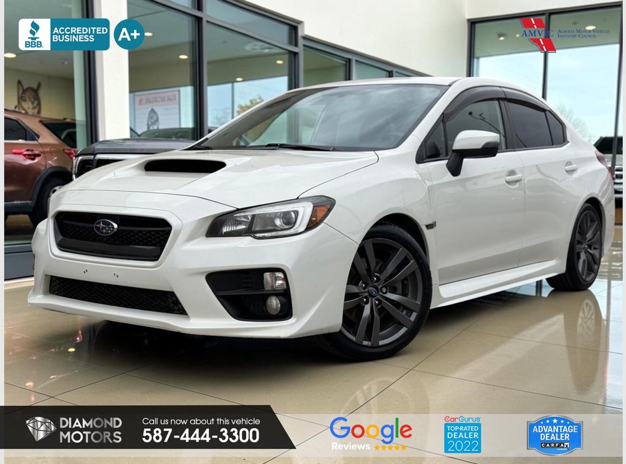 LIMITED TIME at Diamond Motors <br/> Drive away with a FREE 1-Year Warranty + low payments included at Listed Price. T&Cs Apply. <br/> <br/> <br/> Now Available: 2017 Subaru WRX 4dr Sdn Sport-tech Man White has 237,642 KM on it. 2L 4 Cylinder Engine engine, All-Wheel Drive, Manual transmission, 5 Seater passengers, on special price for $15,900.00. <br/> <br/> <br/> NO ACCIDENTS,AWD,BLUETOOTH,BACKUP CAMERA,LEATHER,HEATED SEATS,SUNROOF,KEYLESS ENTRY,PUSH START,TWO KEYS,POWER SEATS,HEATED MIRROR,BLIND SPOT MONITORING,CRUISE CONTROL AND MUCH MORE!!!! <br/> <br/> <br/> Book your appointment today for Test Drive. We offer contactless Test drives & Virtual Walkarounds. Stock Number: 261112 <br/> Disclosure: This vehicle was previously registered in BC. Vehicle has passed all required inspections in Alberta. <br/> At Diamond Motors, we are dedicated to providing you with an outstanding car-buying experience, offering quality pre-owned vehicles at prices that fit your budget. Our transparent and honest approach means you can expect straightforward guidance without any high-pressure sales tactics. We believe in building lasting relationships with our customers by offering personalized service tailored to your needs. From the moment you step onto our lot, our team is here to support you every step of the way, ensuring you leave confident in your decision. Trust, integrity, and customer satisfaction are the foundation of everything we do. <br/> <br/> <br/> Why Choose Diamond Motors?<br/> <br/> Certified Pre-Owned Vehicles <br/> Family Owned & Operated <br/> 100+ Vehicles in Stock <br/> Finance & Extended Warranty Available <br/> Transparent Pricing <br/> Inspection & Carfax Provided <br/> No-Pressure Buying Experience <br/> Full Disclosure Guaranteed <br/> Top Google Rated Dealership <br/> Trade-Ins Welcome <br/> AMVIC Licensed & BBB Accredited <br/> CarGurus Top-Rated Dealer (2022 & 2024) <br/> <br/> <br/> Phone to schedule an appointment @ 587-444-3300 or simply browse our inventory online www.diamondmotors.ca or come and see us at our location at <br/> 3403 93 street NW, Edmonton, T6E 6A4 <br/> <br/> <br/> To view the rest of our inventory: <br/> www.diamondmotors.ca/inventory <br/> <br/> <br/> This dealership provides all required disclosures in accordance with AMVIC regulations. A completed Mechanical Fitness Assessment and its associated inspection work order will be supplied with every vehicle. A Carfax (or equivalent) vehicle history report will also be provided, including available information on previous damage, accident history, stolen or salvage status, and jurisdictional records. <br/> Customers are encouraged to review all vehicle features, options, and equipment for accuracy prior to purchase. <br/>