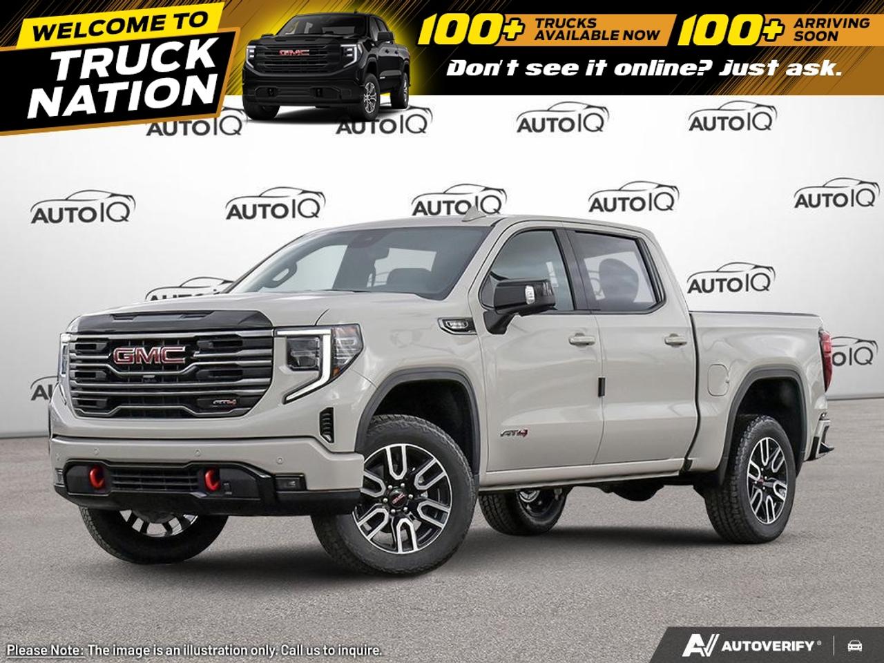 <p>Equipped with $6,570 in factory options. <b>OEM OPTIONS: </b>COASTAL DUNE , PWR SUNROOF , CANADIAN BASE EQUIPMENT , SPORT STEPS (DEALER INSTALLED) , BLACK GMC EMBLEMS (DEALER INSTALLED) , BLACK NAMEPLATES (DEALER INSTALLED) , BLACK BADGING PKG (DEALER INSTALLED) , AT4 PREMIUM PKG , 10-SPD A/T , DURAMAX 3.0L TURBO-DIESEL , REAR AXLE - 3.23 RATIO , GVWR 3266 KG (7200 LB) , TECHNOLOGY PKG , SPRAY-ON BEDLINER , PREF EQUIP GRP<br><br><b>PERFORMANCE & CAPABILITY: </b>Experience the latest in automotive design with this new <b>2026 GMC Sierra 1500 AT4</b> finished in Coastal Dune with a Jet Black/Kalah interior, creating a distinctive and eye-catching appearance. As a powerful Pickup Truck, this Crew Cab configuration offers maximum interior room, ideal for passengers and cargo. Full configuration: 4WD Crew Cab 147 inches AT4. Powered by a responsive <b>3.0L 6cyl</b> engine paired with a smooth <b>10 Speed Automatic</b> and a confident <b>4x4</b> system.<br><br><b>PROFILE & PEDIGREE: </b><br> - <b>Shop with Confidence:</b> Over <b>24</b> high-resolution photos are online for you to view every detail.<br><br><b>MODEL REVIEWS: </b>Recognized for its professional-grade capability, innovative features like the MultiPro tailgate, and comfortable ride. Equipped with a true <b>4x4 system</b>, this vehicle is ready for serious adventure, offering superior off-road capability.<br>The powerful <b>Diesel</b> engine is built for strength, offering immense torque for heavy towing and exceptional fuel efficiency.<br>Powered by a smooth and responsive <b>3.0L 6cyl</b>, delivering ample power for merging and passing. Its modern <b>10-Speed Automatic</b> transmission is engineered to handle significant power, ensuring you are always in the right gear for responsive acceleration and smooth cruising.<br><br><b>EQUIPMENT: </b><br><b>Safety & Driver Assistance:</b> TRACTION CONTROL, ABS BRAKES, BRAKE ASSIST, DUAL FRONT IMPACT AIRBAGS, DUAL FRONT SIDE IMPACT AIRBAGS, IGNITION DISABLE<br><b>Comfort & Convenience:</b> POWER WINDOWS, POWER STEERING, 1-TOUCH DOWN, 1-TOUCH UP, AUTO-DIMMING DOOR MIRRORS, AUTO-DIMMING REARVIEW MIRROR<br><b>Technology & Entertainment:</b> NAVIGATION SYSTEM, TACHOMETER, COMPASS, OUTSIDE TEMPERATURE DISPLAY<br><b>Performance & Capability:</b> TRAILER HITCH, FRONT ANTI-ROLL BAR, FRONT WHEEL INDEPENDENT SUSPENSION, SPEED-SENSING STEERING, DURAMAX 3.0L TURBO-DIESEL<br><b>Exterior & Styling:</b> DELAY-OFF HEADLIGHTS, FRONT FOG LIGHTS, FULLY AUTOMATIC HEADLIGHTS, PERIMETER/APPROACH LIGHTS, AUTO HIGH-BEAM HEADLIGHTS, PWR SUNROOF<br><br>Your next adventure starts here. Come test drive this capable <b>GMC Sierra 1500</b>.<br><br></p> <p></p> <h4>YOUR DRIVE, SIMPLIFIED BY AUTOIQ</h4> <p><em><strong>BUY WITH COMPLETE CONFIDENCE!</strong></em></p> <p>Shop online or in-store, any way you want it. Get a virtual trade estimate & appraisal and virtual credit approval & eSignature! Buying a new vehicle is a significant purchase, and we want to ensure that you LOVE it! Whether you are purchasing a new or quality pre-owned vehicle from us, we offer attractive financing rates and flexible terms! Bad credit? No credit? Bankruptcy? Newcomer? Don't worry! We've got special programs to help you get that long-needed vehicle with the financing that you need! We accept all credit applications O.A.C. See us for more details.</p><p></p>

<h4>YOUR DRIVE, SIMPLIFIED BY AUTOIQ</h4>

<p><em><strong>BUY WITH COMPLETE CONFIDENCE!</strong></em></p>

<p>Shop online or in-store, any way you want it. Get a virtual trade estimate & appraisal and virtual credit approval & eSignature! Buying a new vehicle is a significant purchase, and we want to ensure that you LOVE it! Whether you are purchasing a new or quality pre-owned vehicle from us, we offer attractive financing rates and flexible terms! Bad credit? No credit? Bankruptcy? Newcomer? Dont worry! Weve got special programs to help you get that long-needed vehicle with the financing that you need! We accept all credit applications O.A.C. See us for more details.</p>