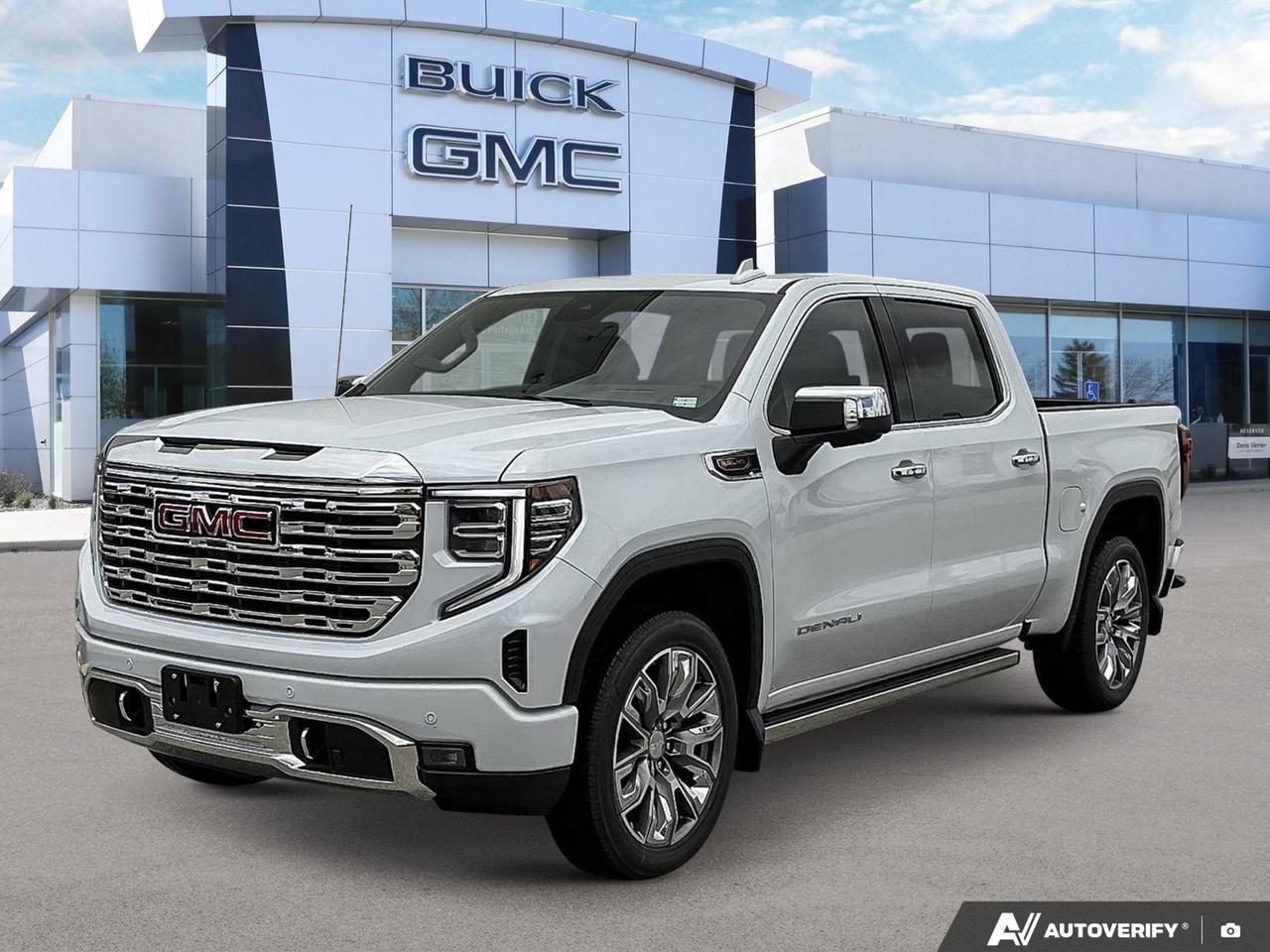 Price Includes Added Accessories Plus Engine Block Heater | Exhaust System--Active, Sport Mode enabled | Denali Reserve Package | 3 Years Sirius XM
The 2026 GMC Sierra 1500 Denali represents the pinnacle of what a full-size truck can be  combining serious capability with a premium cabin experience. Powered by the robust 6.2L V8 and dressed in Glacier White over Jet Black interior, this Denali is built for those who demand the best from their work truck and their daily driver.

- 6.2L 8-cylinder engine with 4WD and auto-locking rear differential for confident towing and off-road capability
- GMC MultiPro Tailgate with six functional load/access configurations for maximum bed versatility
- Dual-zone automatic climate control and 12-way power-adjustable seats with lumbar for both driver and passenger
- Heated steering wheel and heated second-row outboard seats keep the whole crew comfortable year-round
- Rain-sensing front wipers, LED fog lamps, and deep-tinted glass for a refined and practical exterior package
- Trailer Side Blind Zone Alert and Rear Cross Traffic Braking add confidence when towing or maneuvering
- Remote vehicle starter system, Universal Home Remote, and power rake/telescoping steering column round out the premium daily-use features
- DURALIFE 4-wheel disc brakes with ABS and Electric Power Steering for a composed, controlled drive

Ready to experience this Sierra Denali for yourself? Visit Birchwood Chevrolet Buick GMC in person or at birchwoodchevrolet.ca to reserve this truck, start your purchase online, or book a test drive. Have questions? Our team is here to help  reach out anytime and well make the process straightforward and transparent from start to finish.
See three brands under one roof at Birchwood Chevrolet Buick GMC  the only place in Winnipeg where you can compare GMC, Chevrolet, and Buick all in one visit. Save yourself some time, see a great selection, and learn everything you need to know. 

Your Experience is Everything at Birchwood Chevrolet Buick GMC. 

Click, call (204) 837-5811, or visit Birchwood Chevrolet Buick GMC at the Birchwood Auto Park, 3965 Portage Avenue West at the Perimeter.

Dealer Permit #4240.
Dealer permit #4240