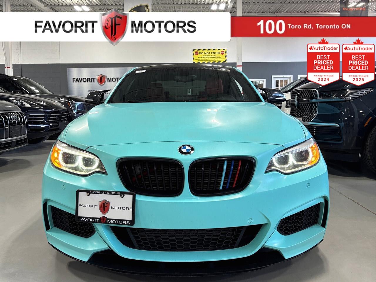 **MONTH-END SPECIAL!** FEATURING : M PERFORMANCE POWERED, RWD, AWE TUNING EXHAUST, SUNROOF, CARBON-LIKE MIRROR CAPS, CARBON LIP SPOILER, SPORT MODE, ECO PRO MODE, HIGHLY EQUIPPED! FINISHED IN BLUE WRAPPED IN CYAN WRAP ON MATCHING RED INTERIOR, STITCHED LEATHER SEATS, HEATED SEATS, NAVIGATION SYSTEM, BACKUP CAMERA, PARKING SENSORS, AM, FM, SATELLITE, BLUETOOTH, PREMIUM M ALLOYS, M BRAKES, STEERING WHEEL CONTROLS, PREMIUM HARMAN/KARDON SOUND SYSTEM, POWER OPTIONS, AND MUCH MORE!!!


**As per OMVIC regulations, this vehicle is not drivable, not certified and not e-tested. Certification is available for $899.** All our vehicles are in excellent condition and have been fully inspected by an in-house licensed mechanic.


The advertised price is a finance only price, if you wish to purchase the vehicle for cash additional $2,000 surcharge will apply. Applicable prices and special offers are subject to change with or without notice and shall be at the full discretion of Favorit Motors.